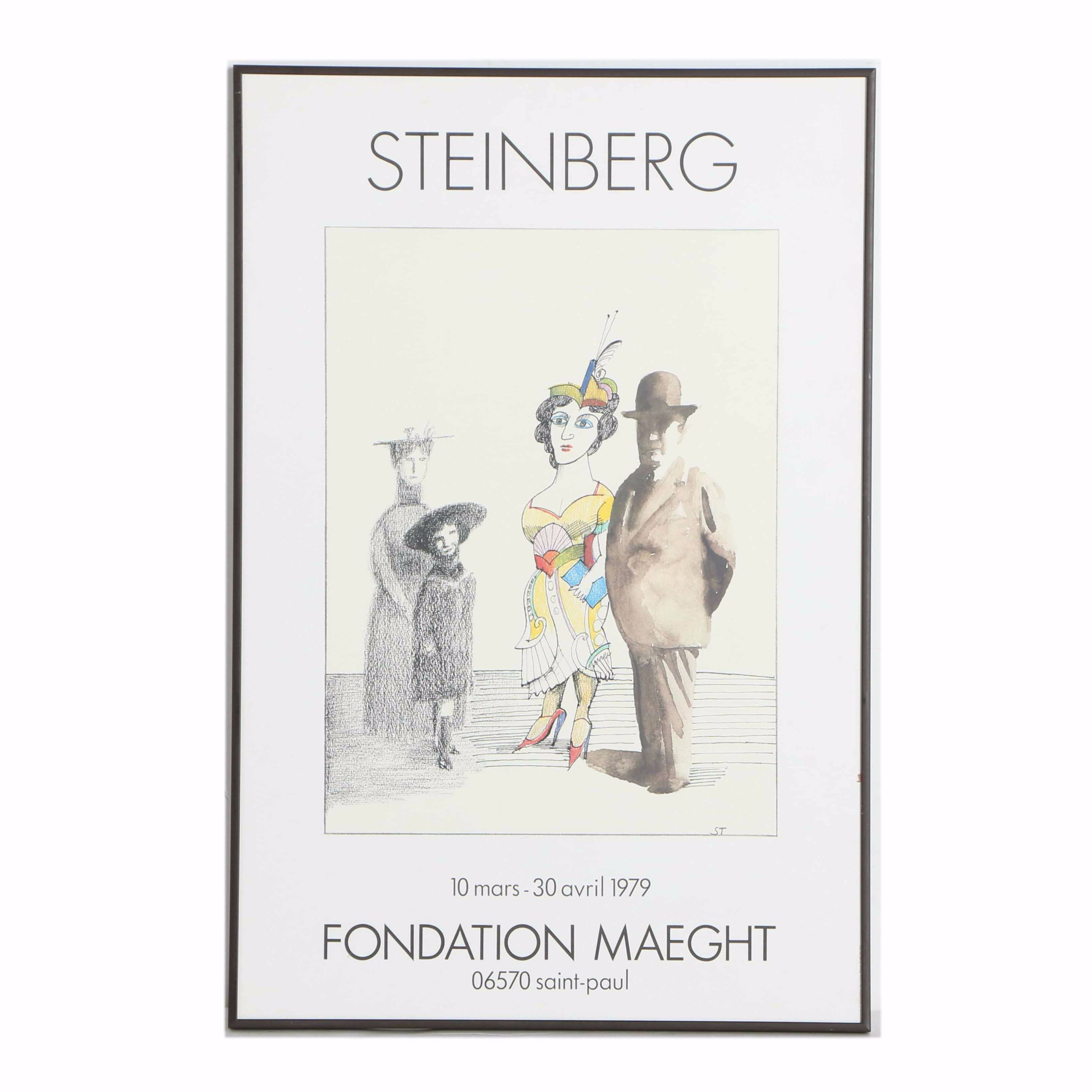 Offset Lithograph Poster for Saul Steinberg at Fondation Maeght