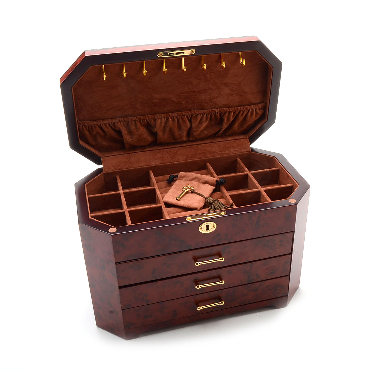 Burled Wood Jewelry Box