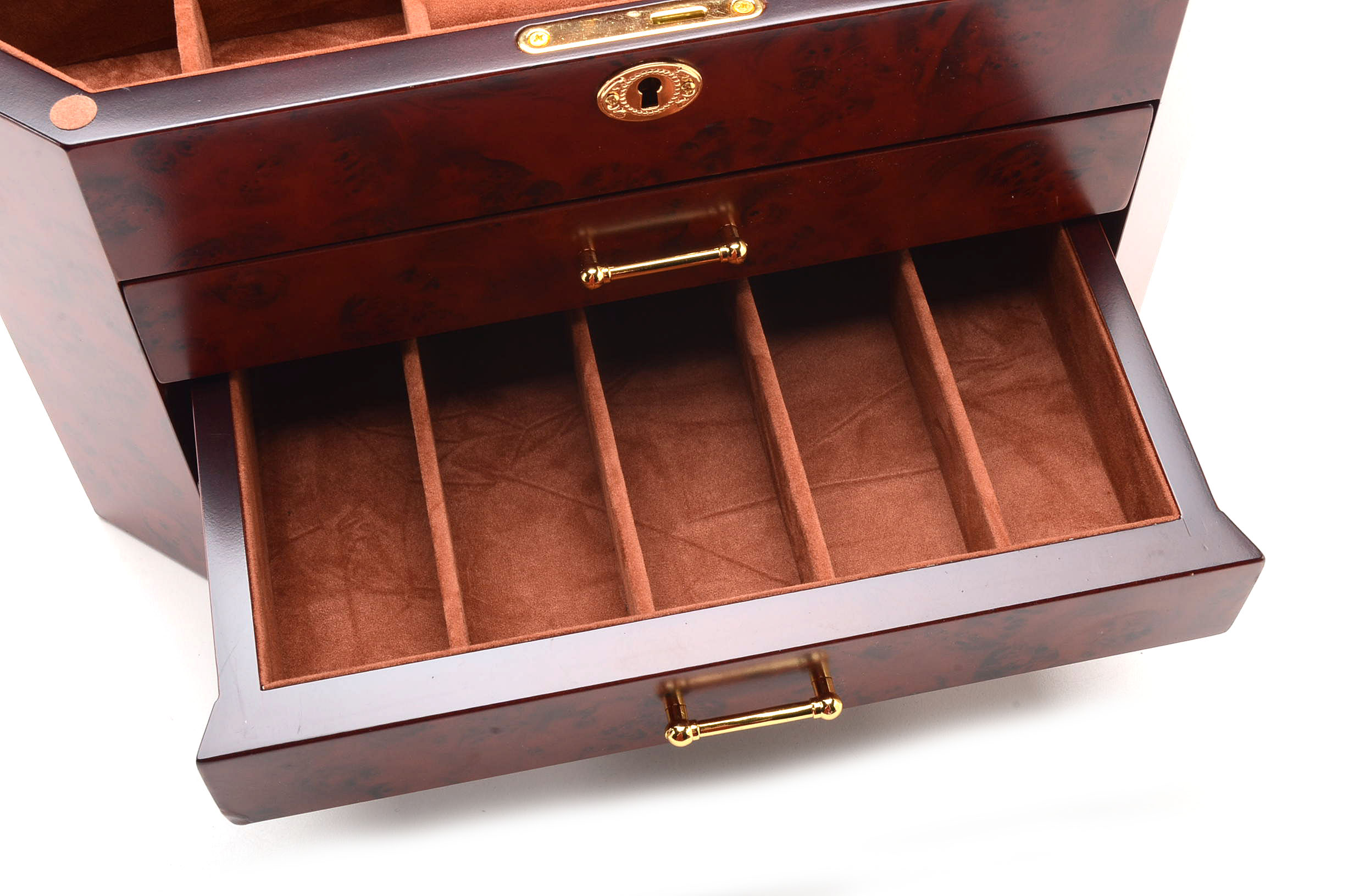 Burled Wood Jewelry Box