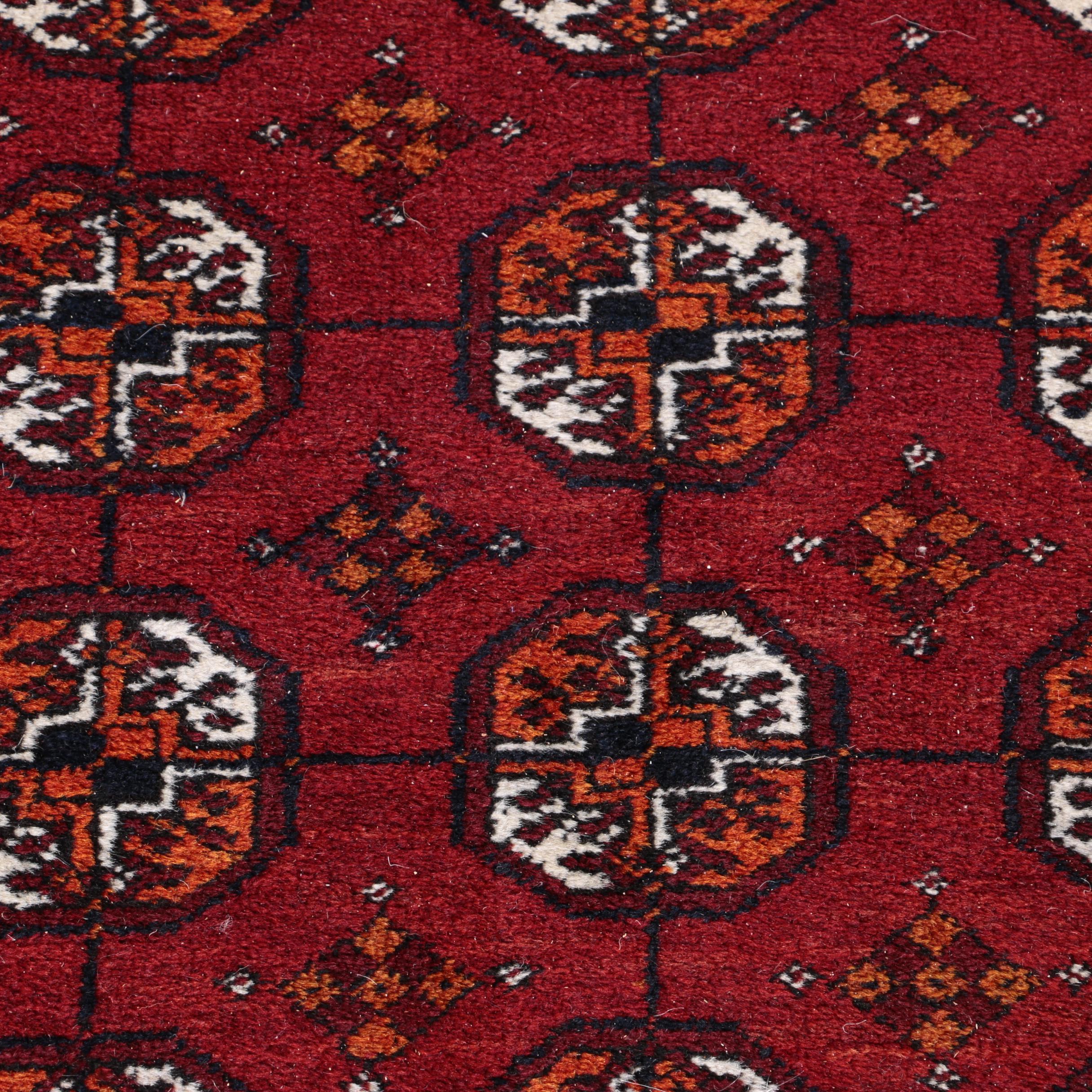 Hand-Knotted Bokhara Area Rug