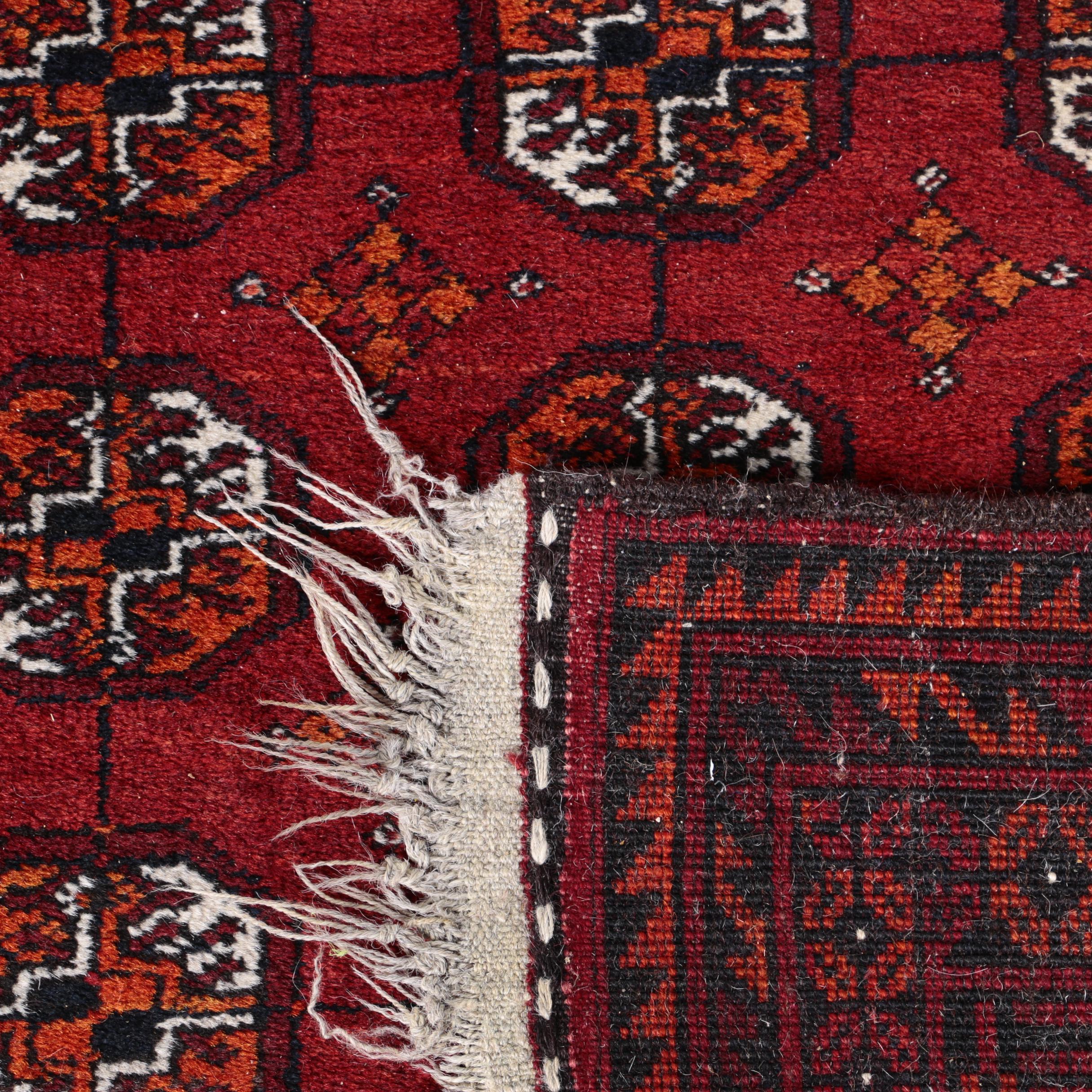 Hand-Knotted Bokhara Area Rug
