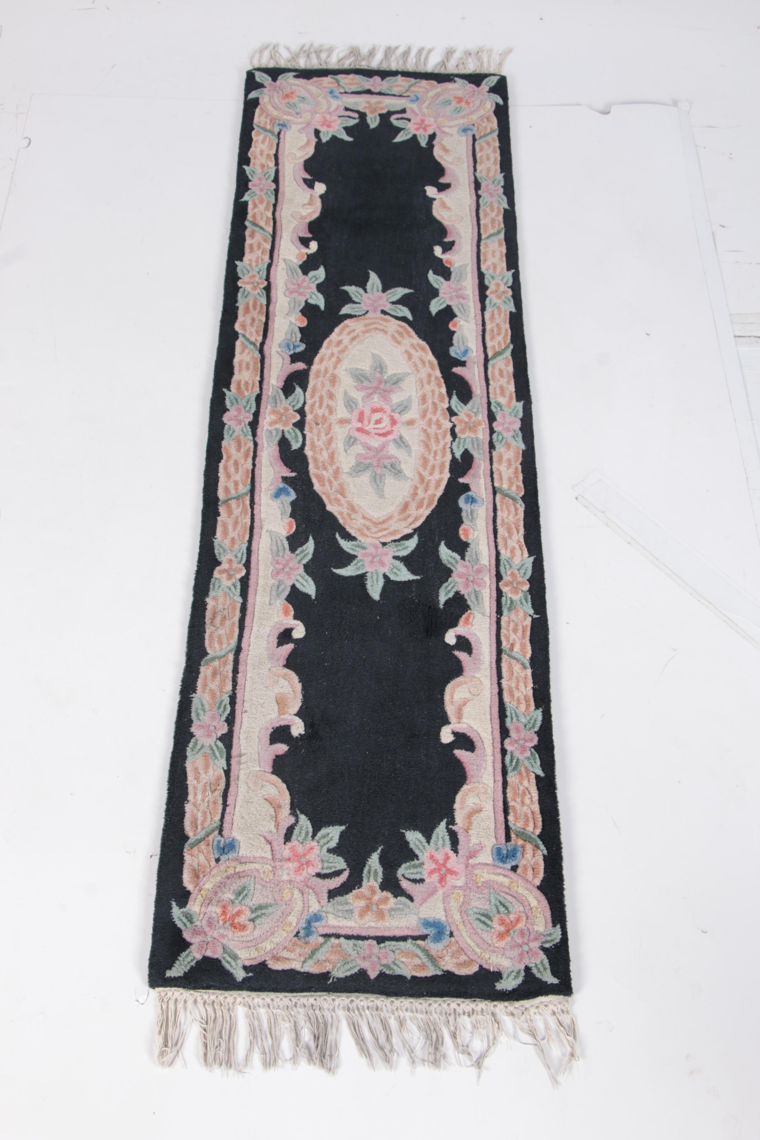 Tufted Chinese Aubusson Style Wool Runner Rug