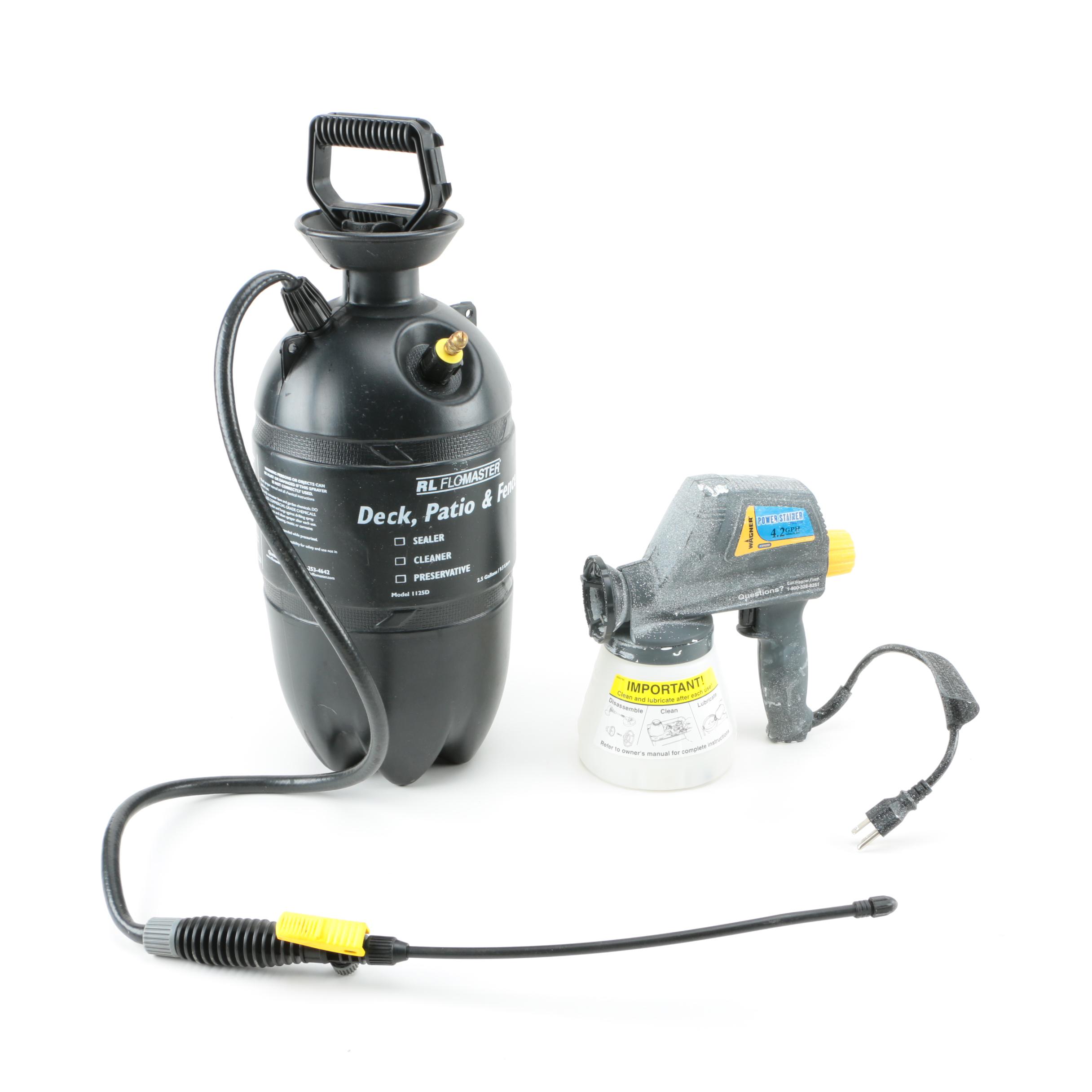 RL Flo-Master Deck Sprayer and Wagner Power Stainer Sprayer