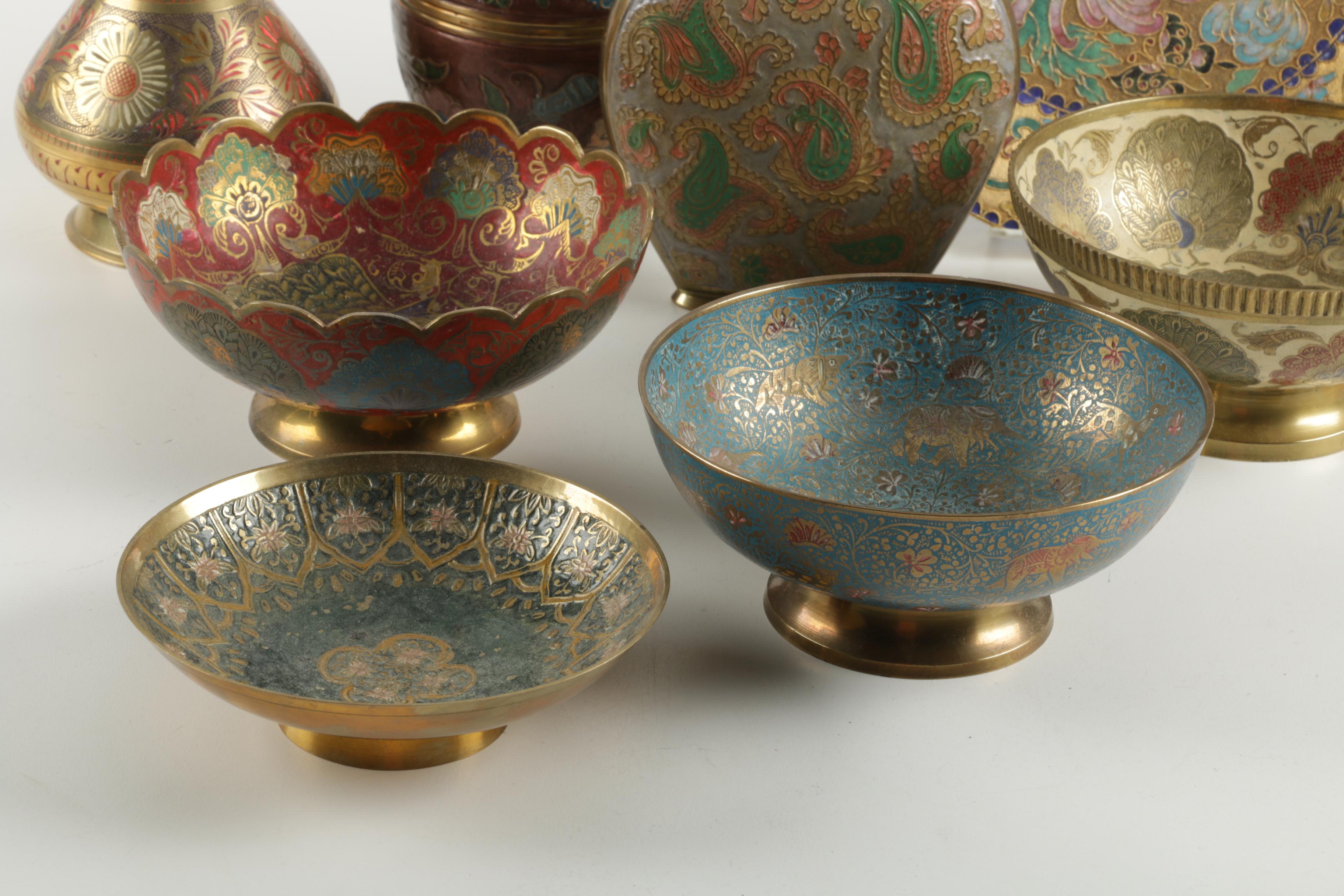 Scrolling and Foliad Pattern Brass Décor