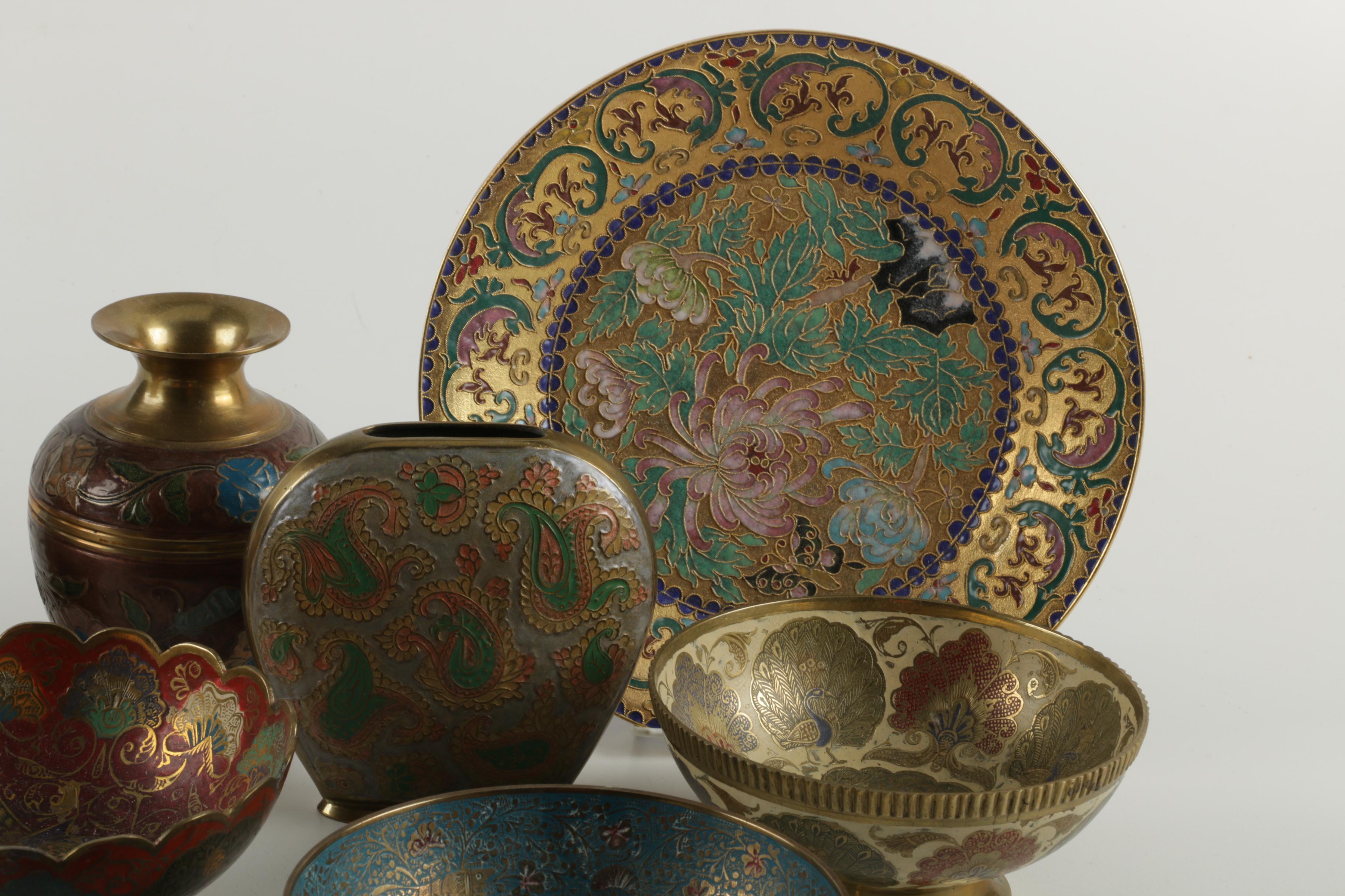 Scrolling and Foliad Pattern Brass Décor