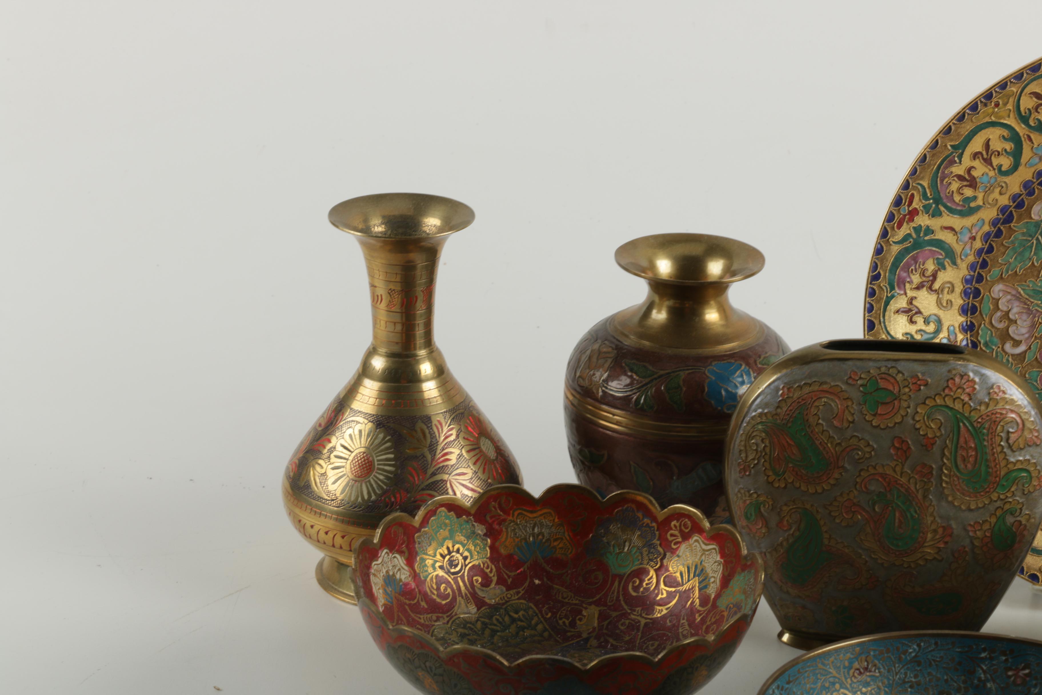 Scrolling and Foliad Pattern Brass Décor