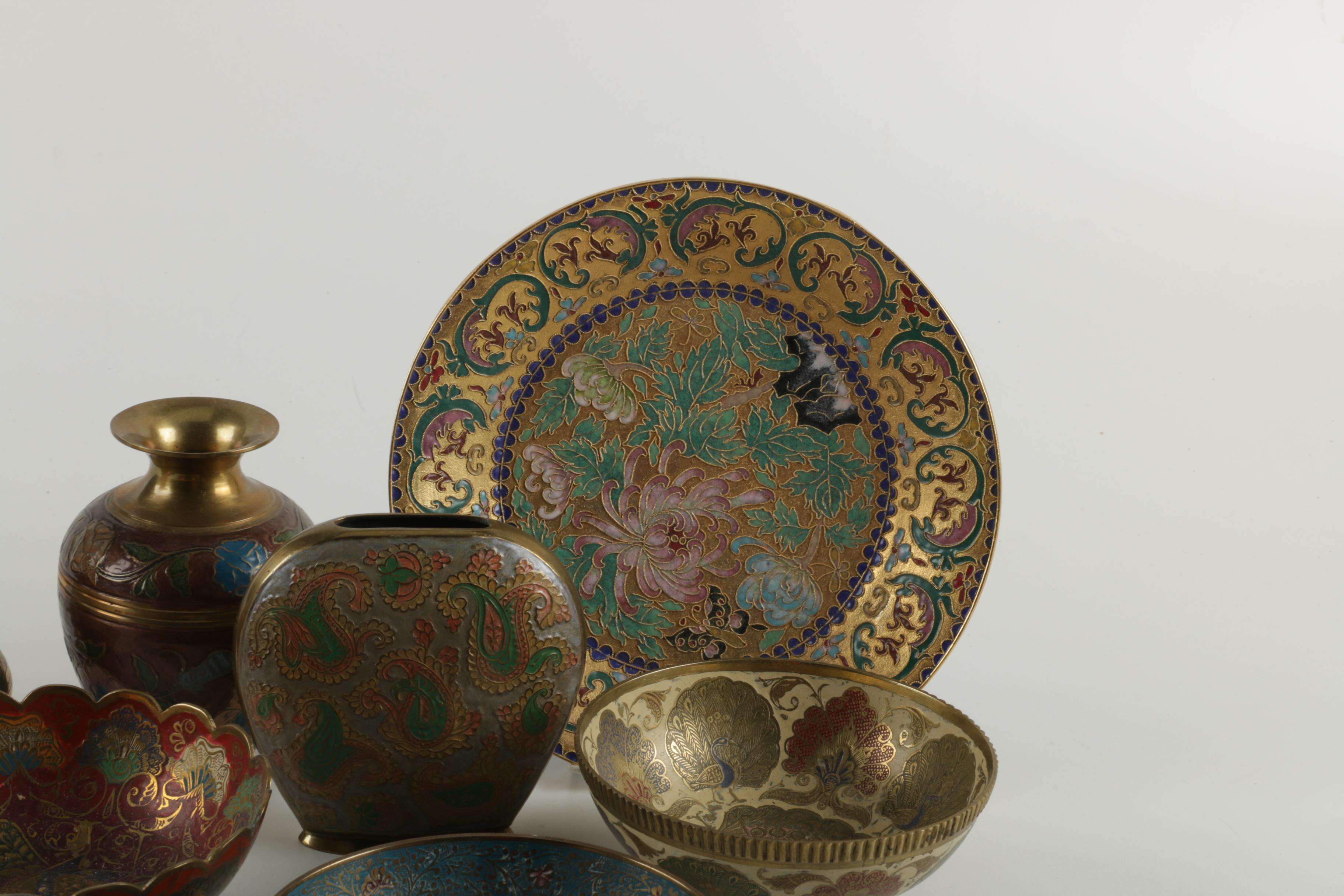 Scrolling and Foliad Pattern Brass Décor