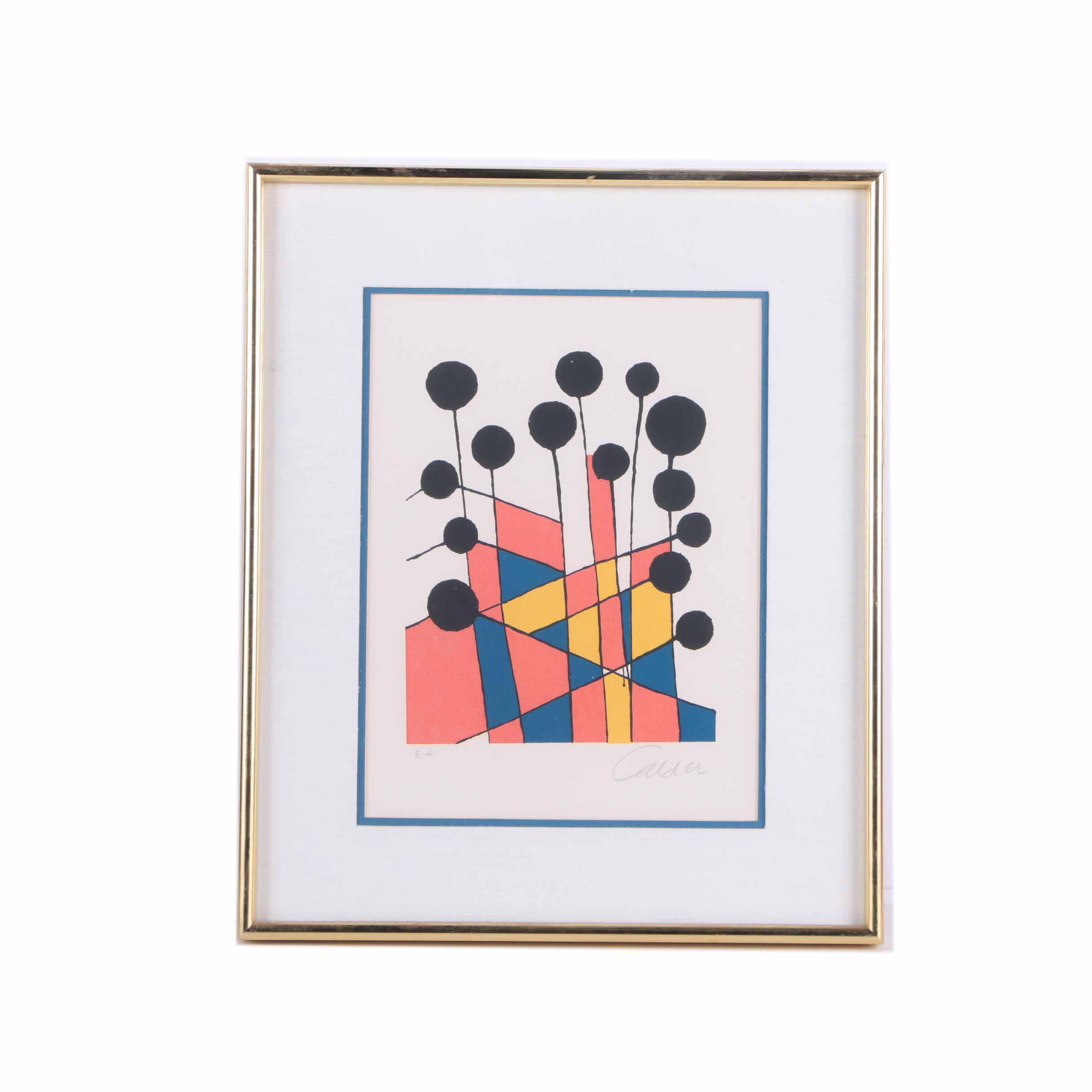 Signed Artist Proof Alexander Calder Lithograph "Balloons"