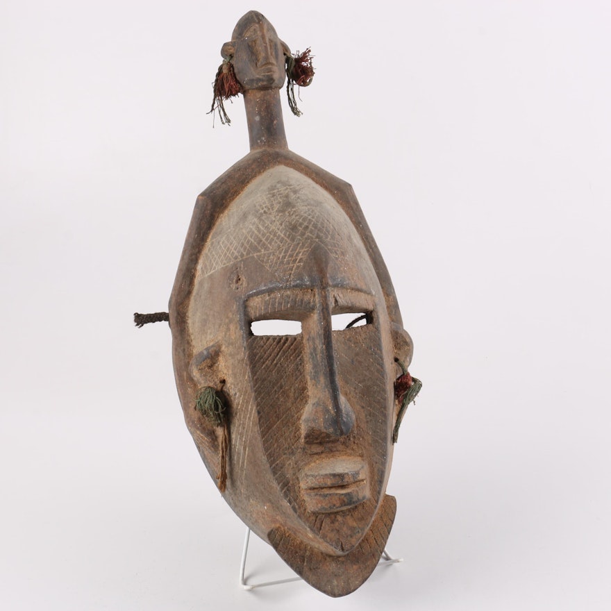 West African Style Carved Wooden Mask