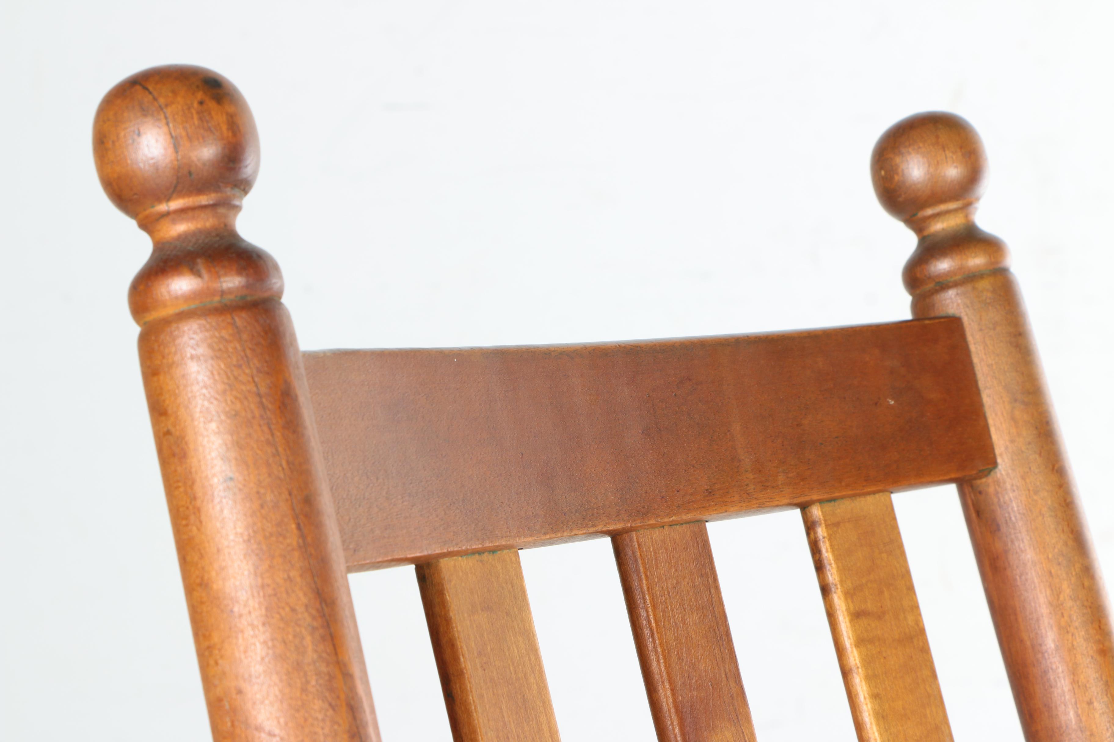 Wooden Rocking Chair with Woven Seat