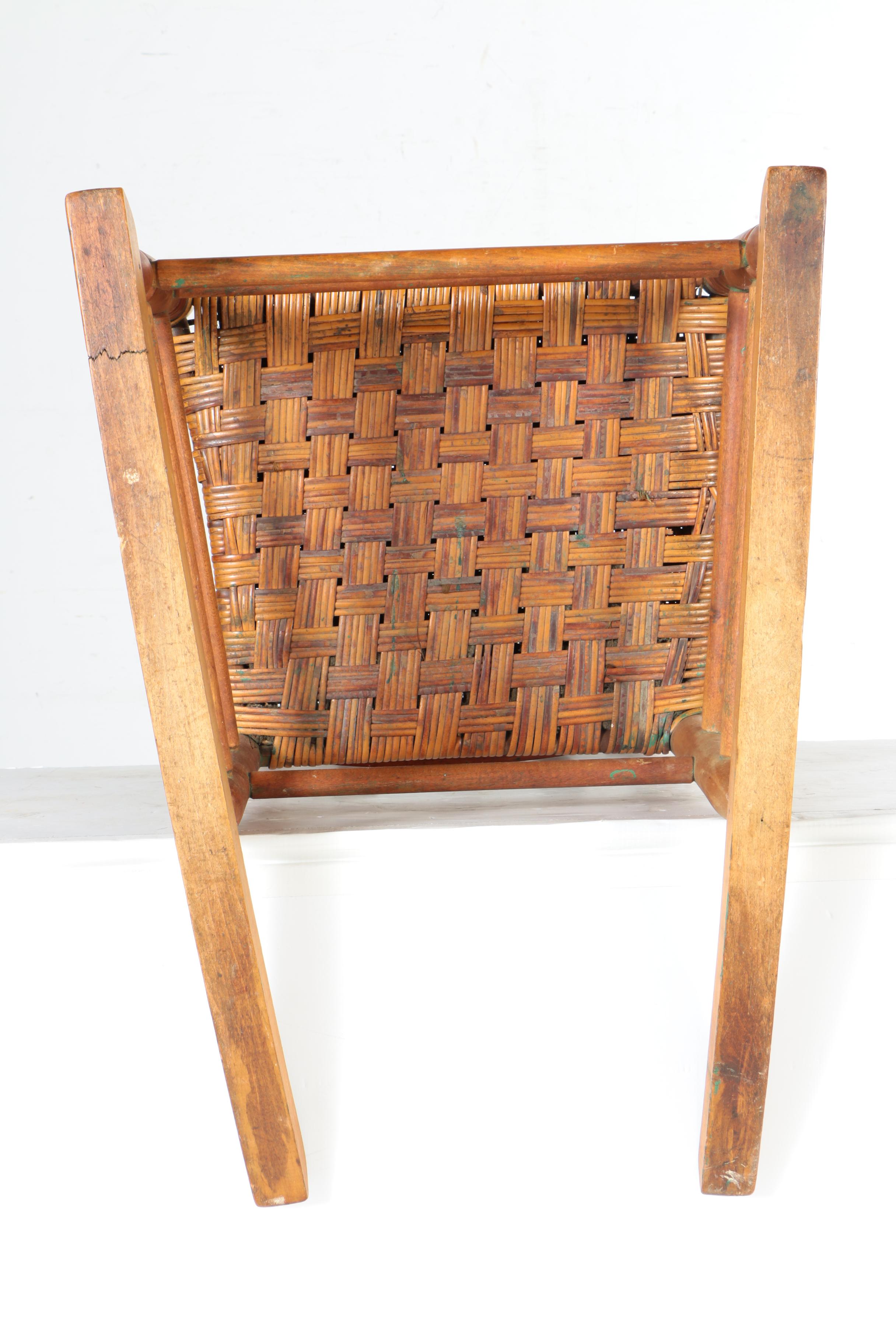 Wooden Rocking Chair with Woven Seat