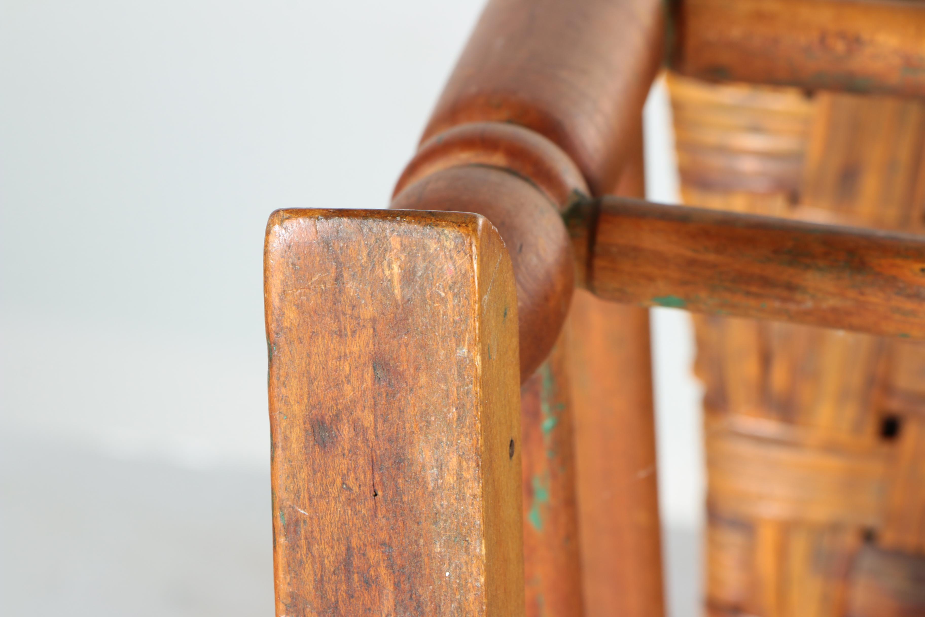 Wooden Rocking Chair with Woven Seat