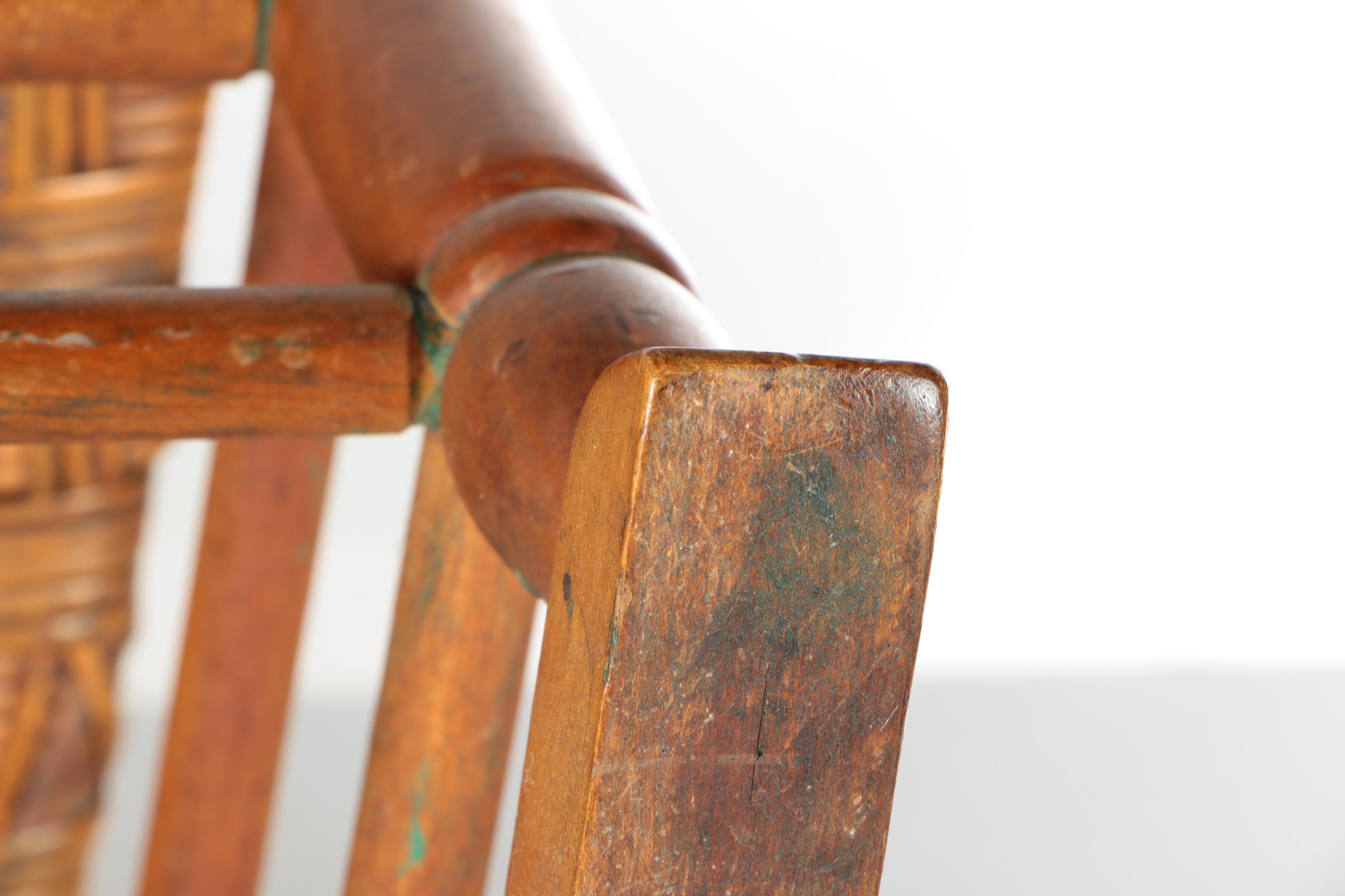 Wooden Rocking Chair with Woven Seat