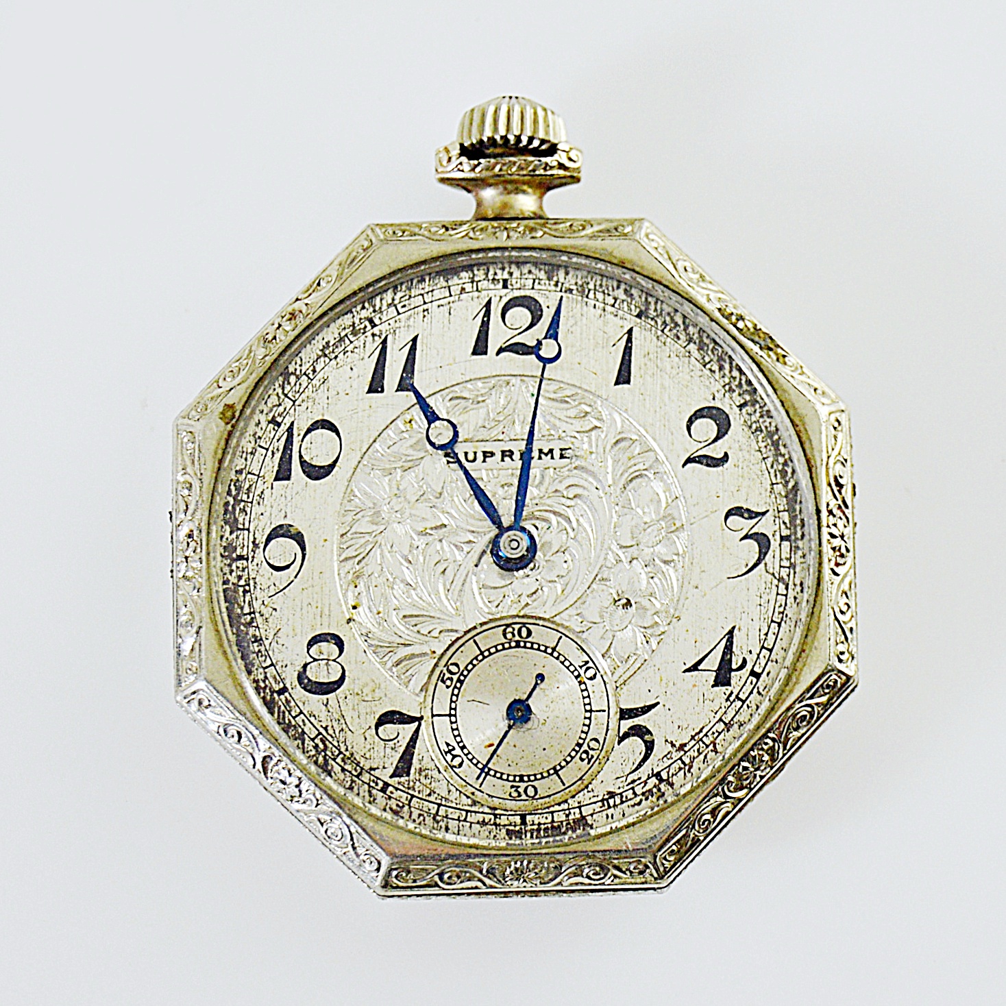 Vintage Supreme Octagonal Open Face Pocket Watch