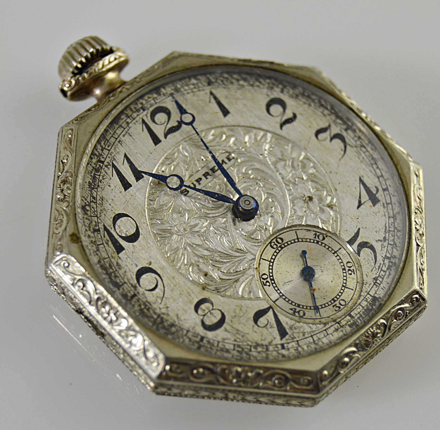 Vintage Supreme Octagonal Open Face Pocket Watch