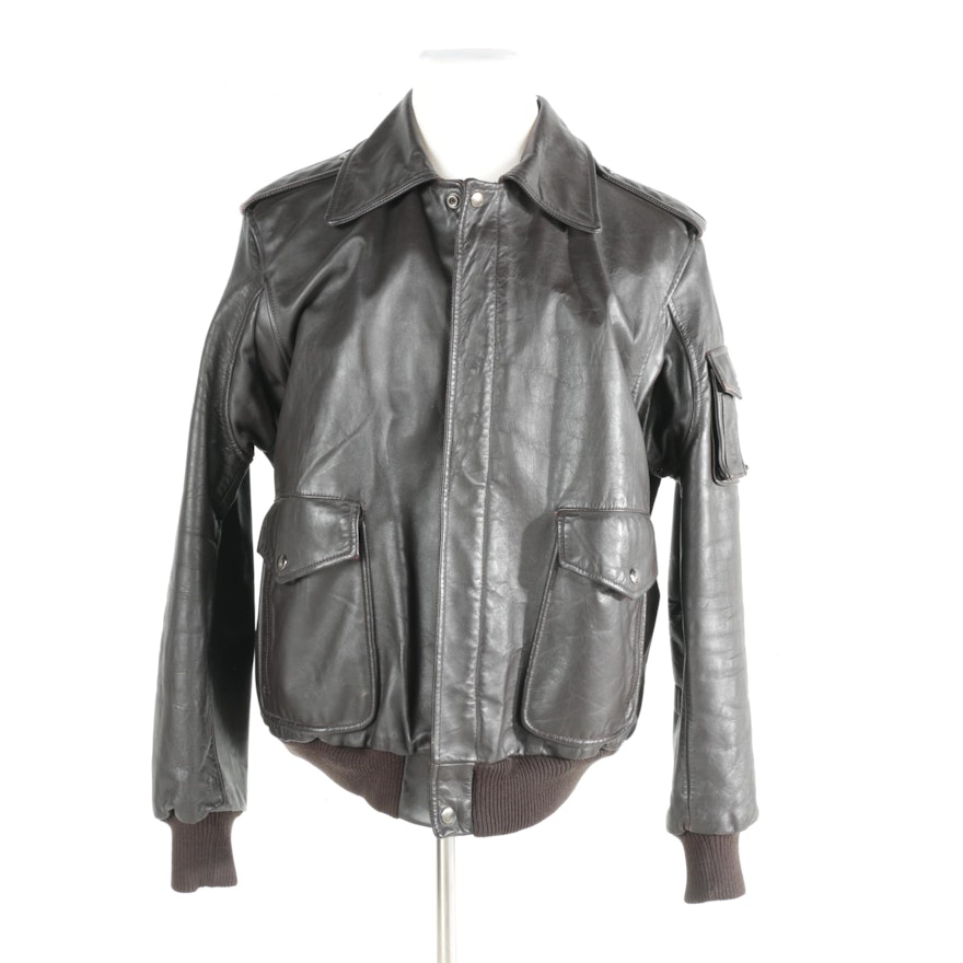Men's Wilsons Brown Leather Bomber Jacket