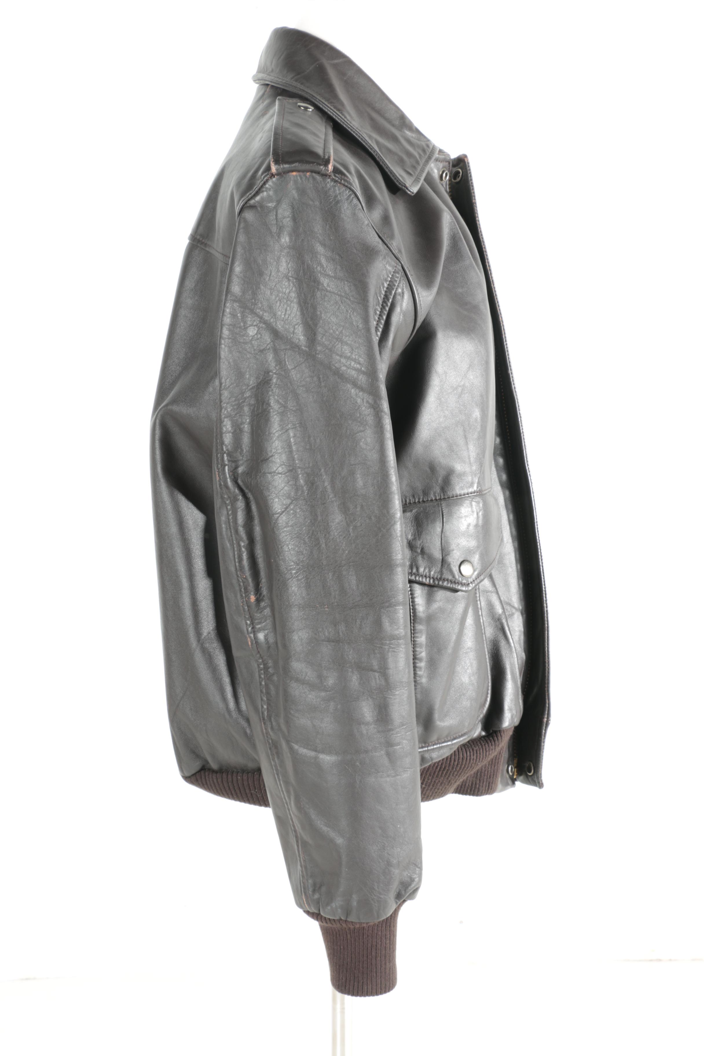 Men's Wilsons Brown Leather Bomber Jacket