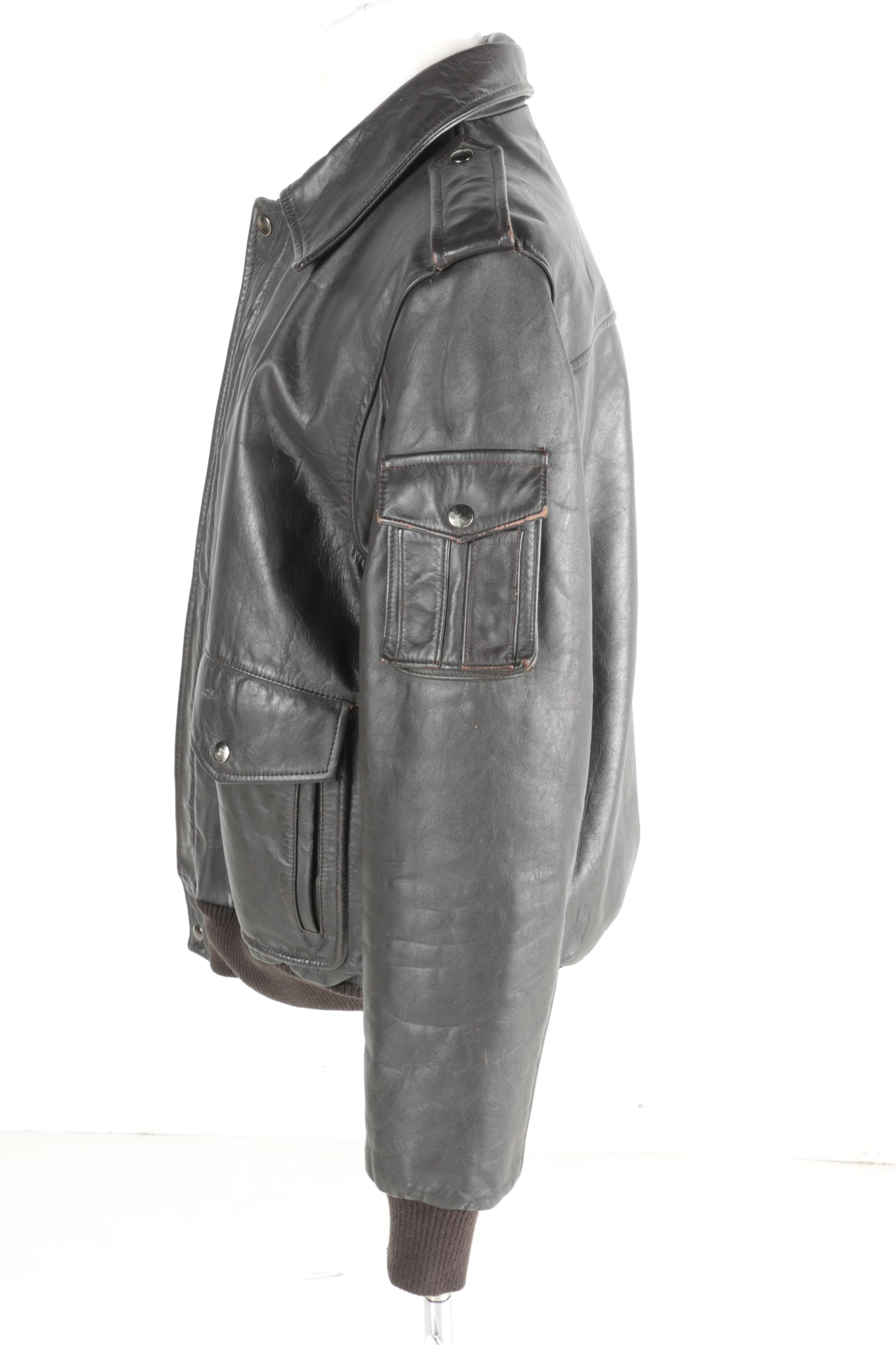 Men's Wilsons Brown Leather Bomber Jacket