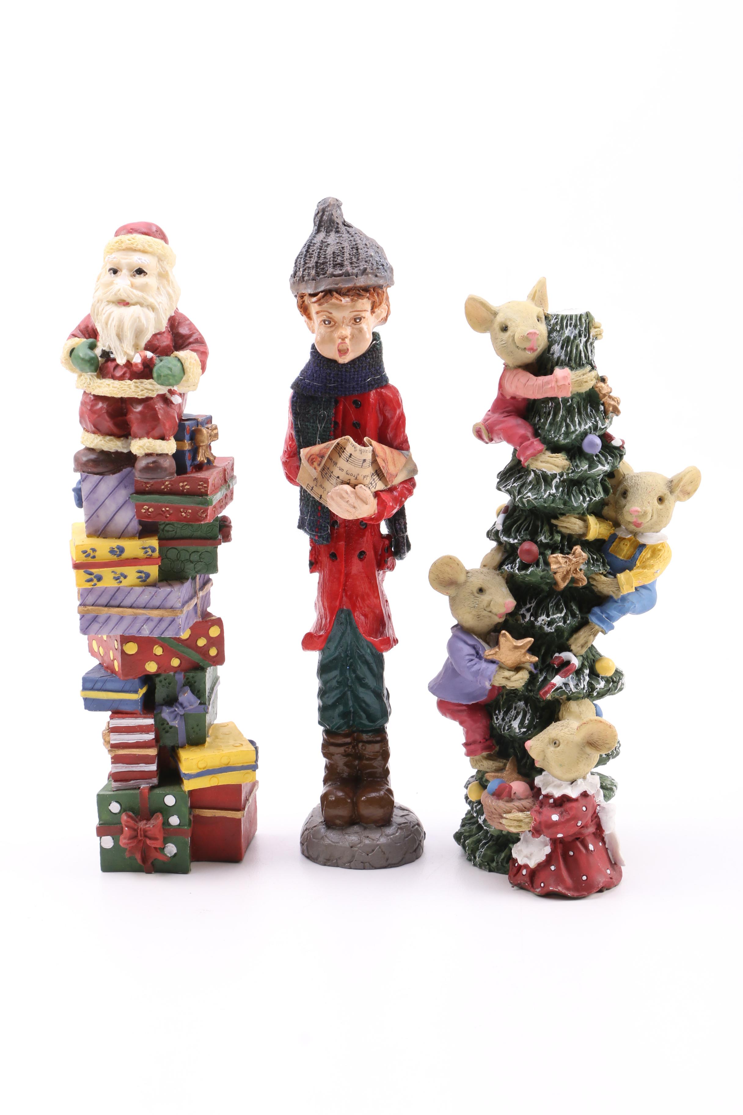 Holiday Figurines Including Santa