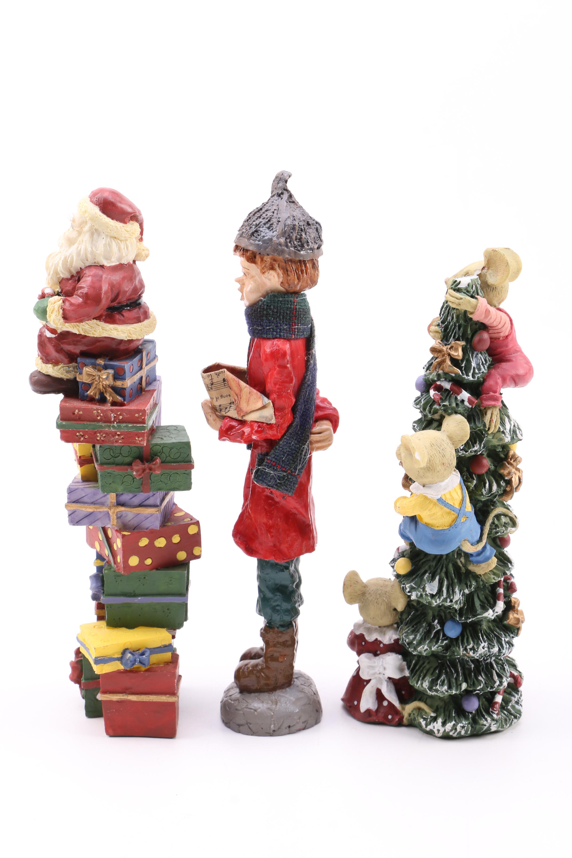 Holiday Figurines Including Santa