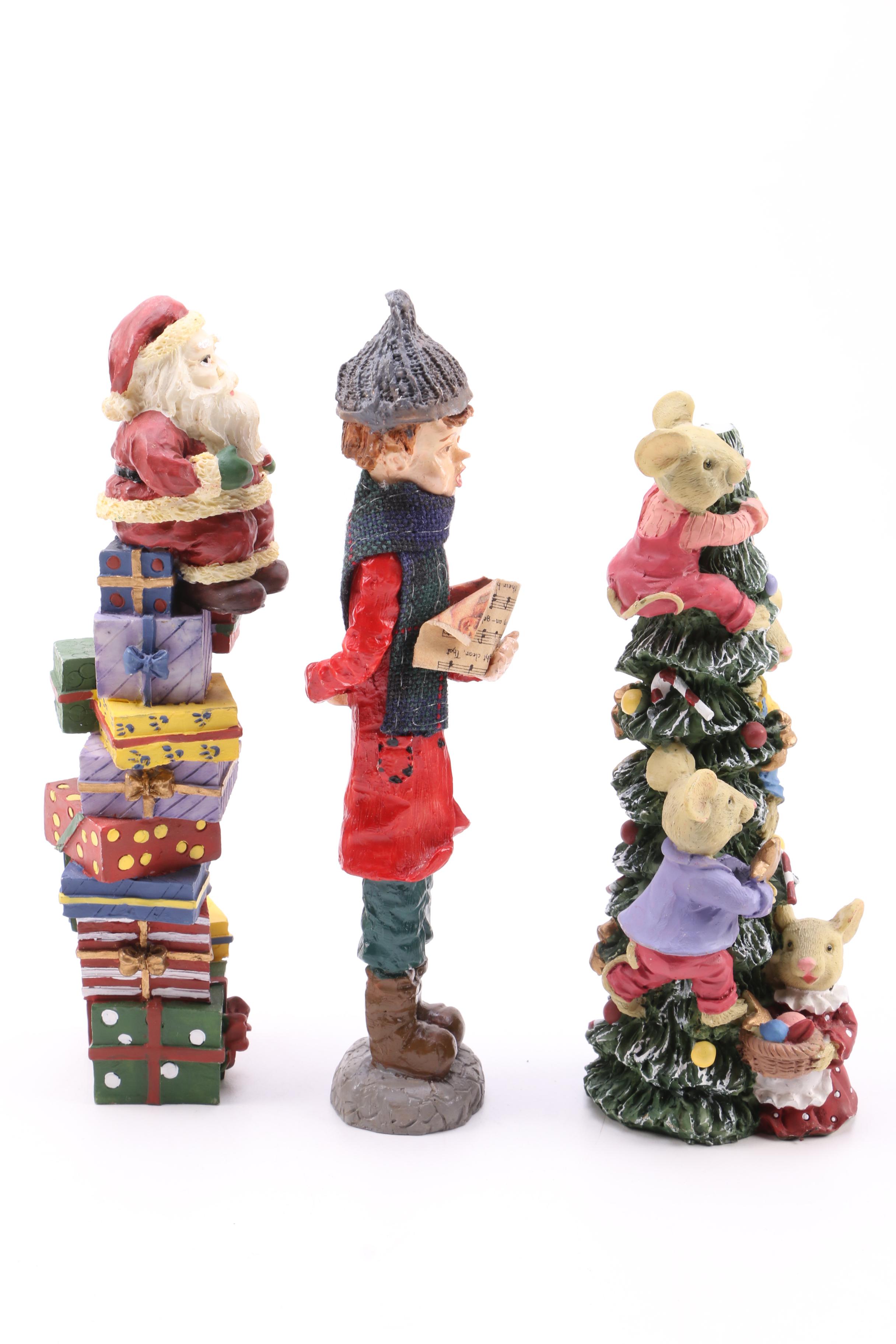 Holiday Figurines Including Santa