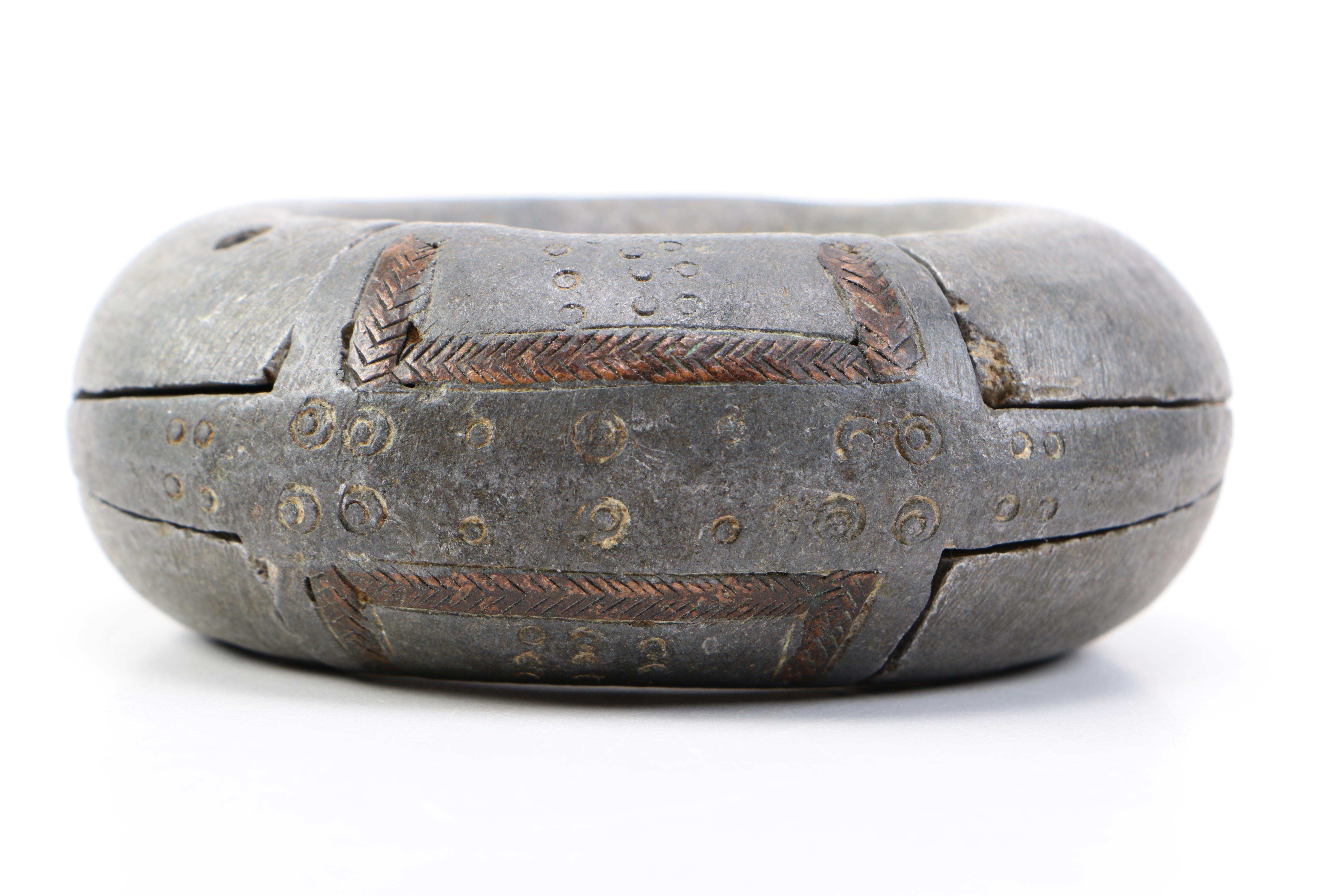 West African Silver Tone Metal Bracelet