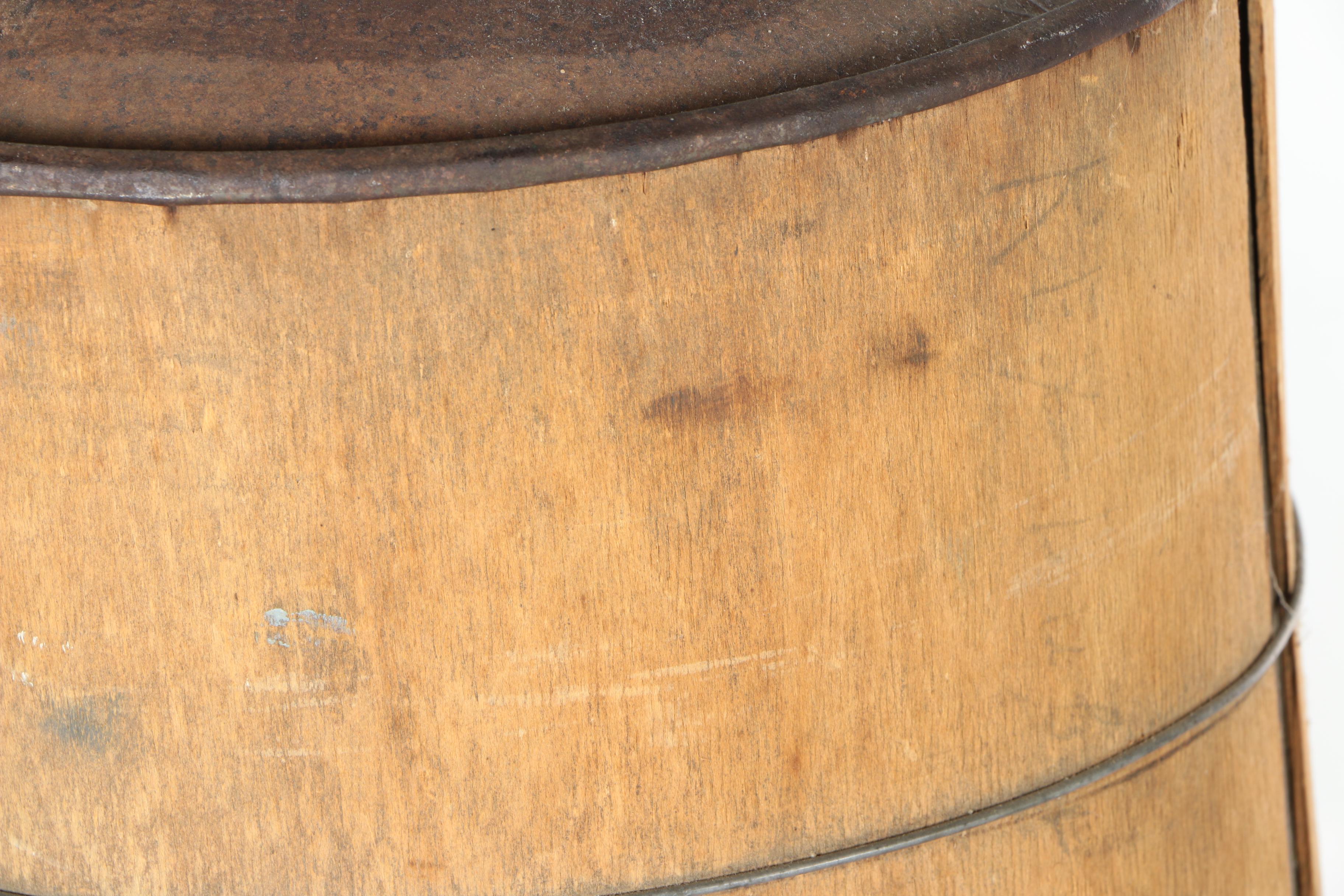 Wooden Water Container with Metal Bowl