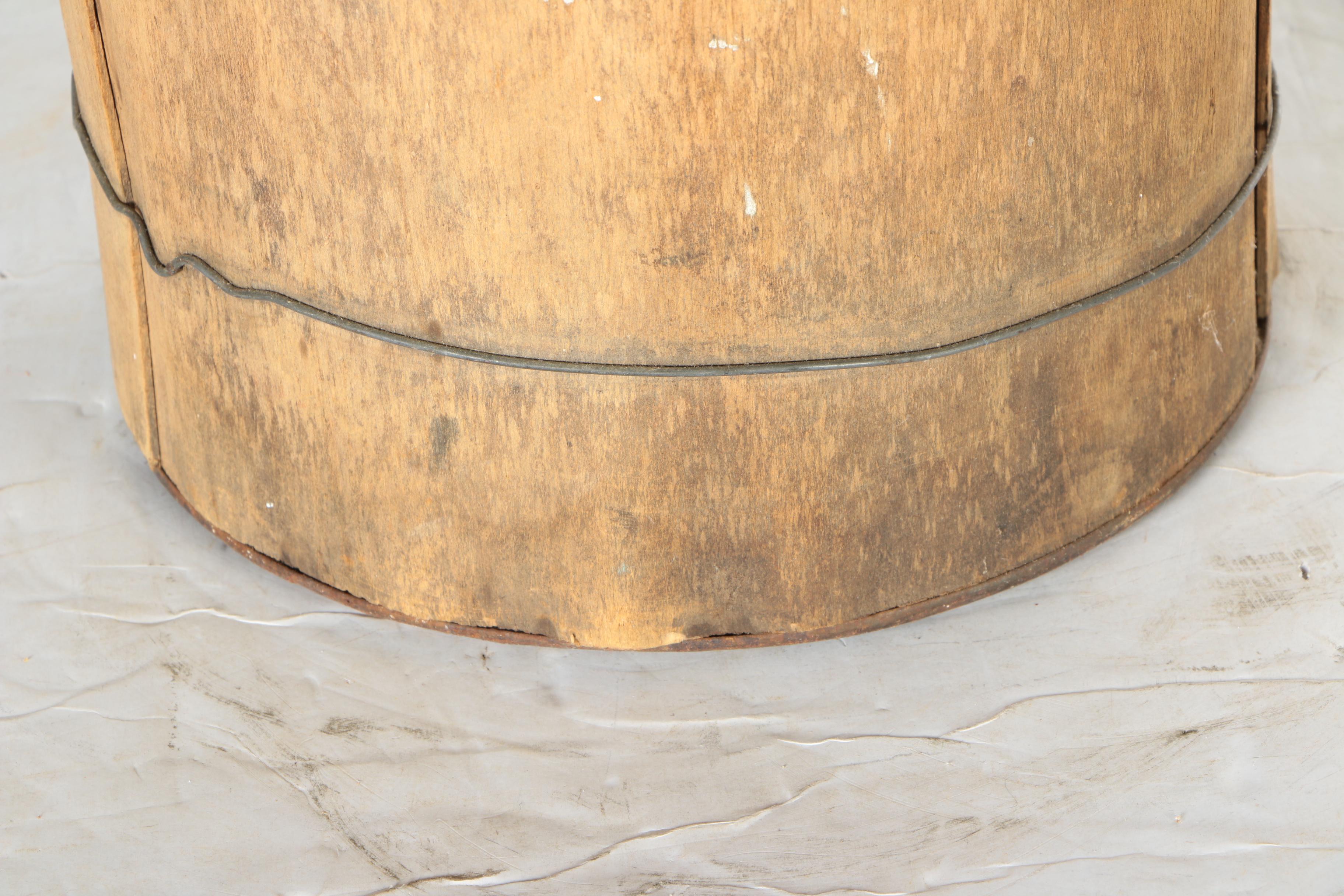 Wooden Water Container with Metal Bowl