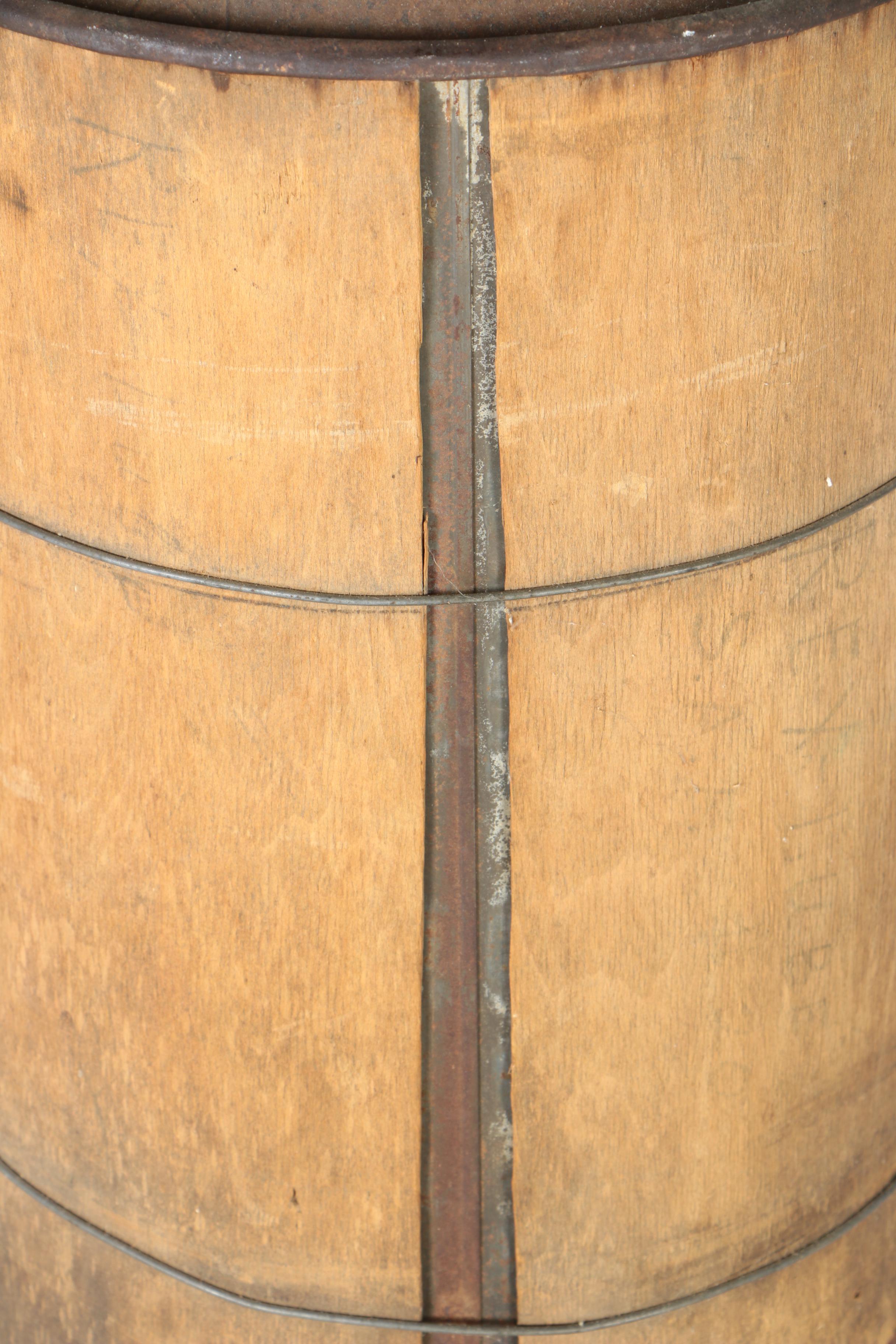 Wooden Water Container with Metal Bowl
