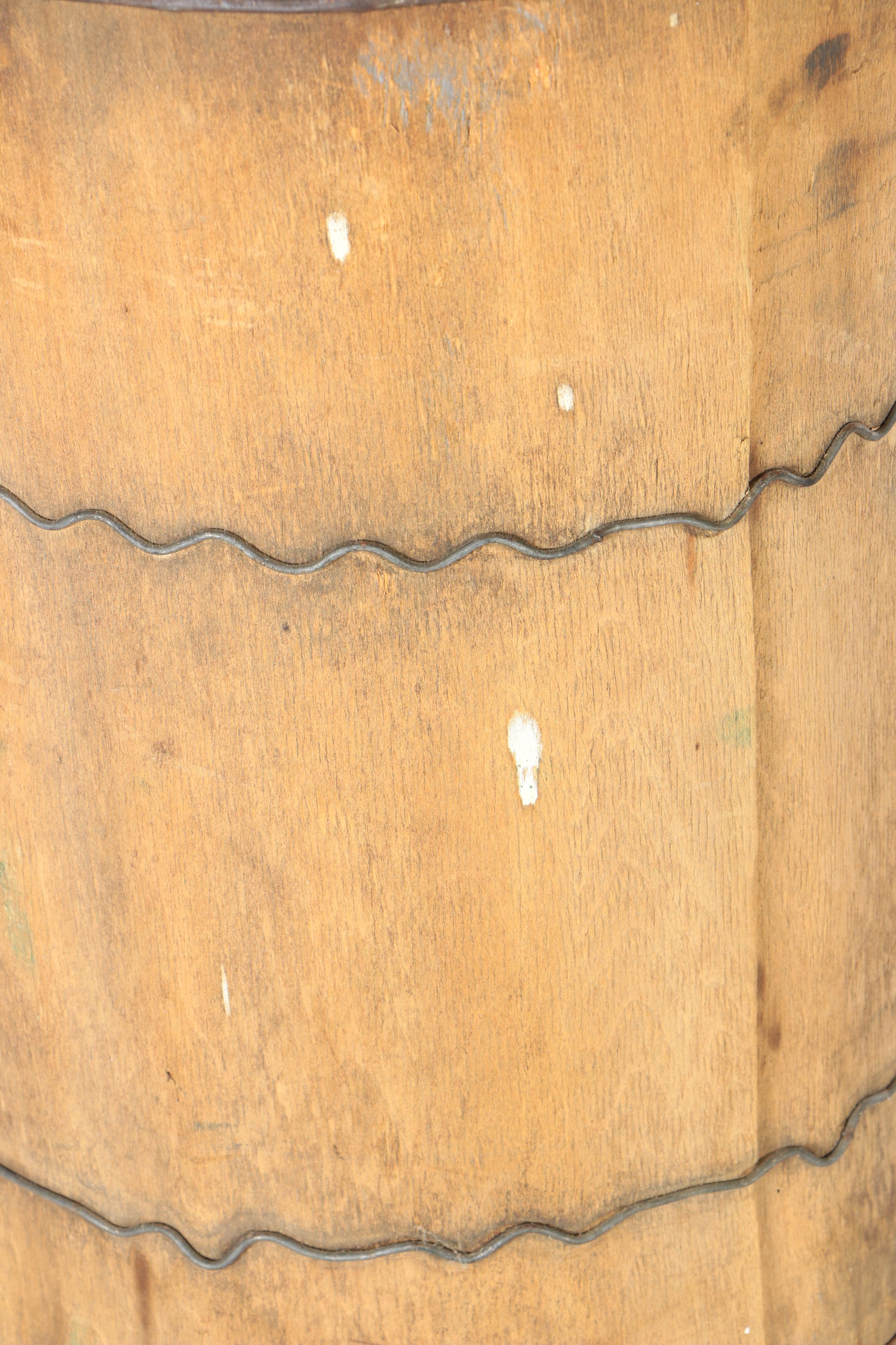 Wooden Water Container with Metal Bowl