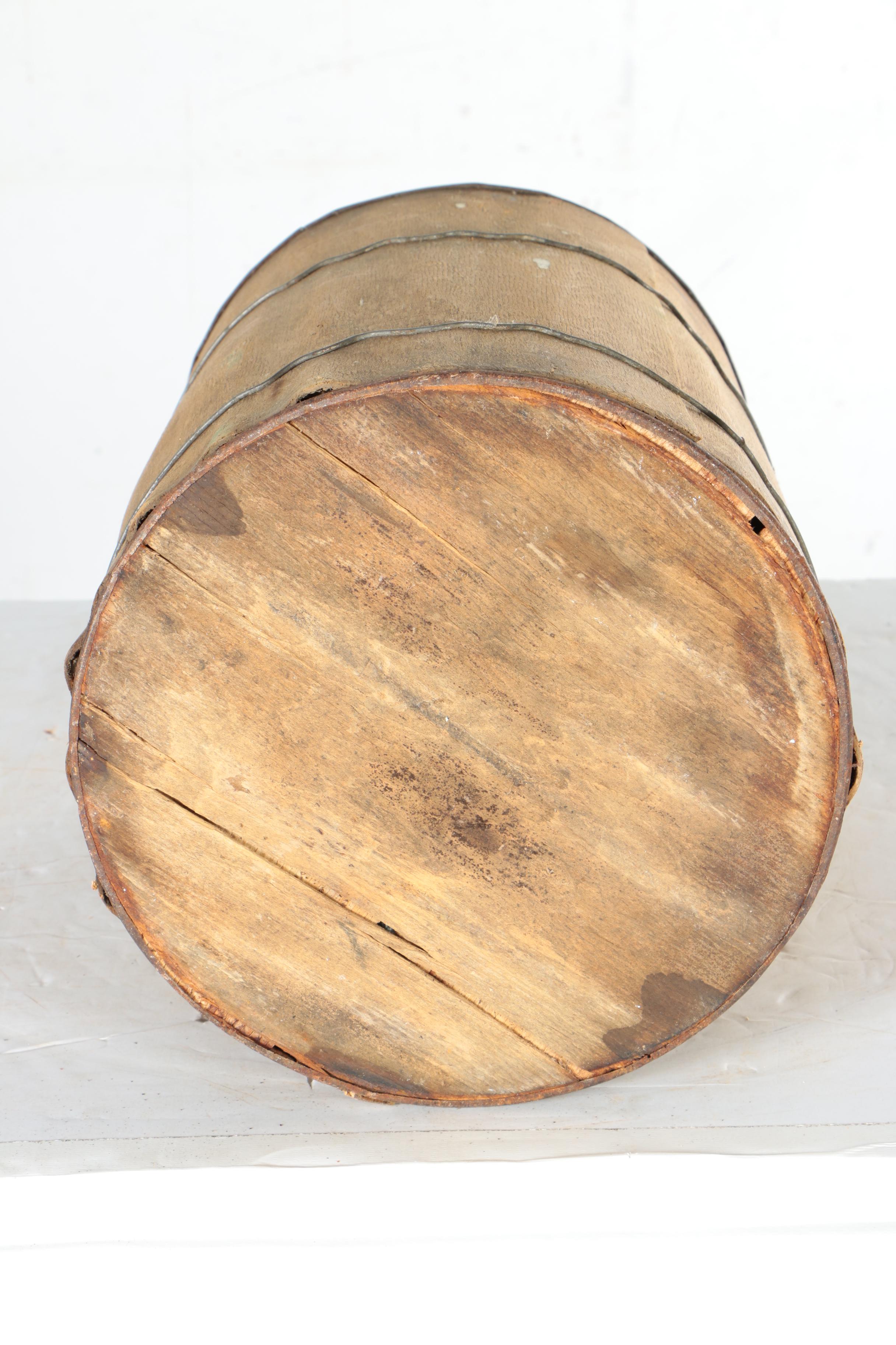 Wooden Water Container with Metal Bowl