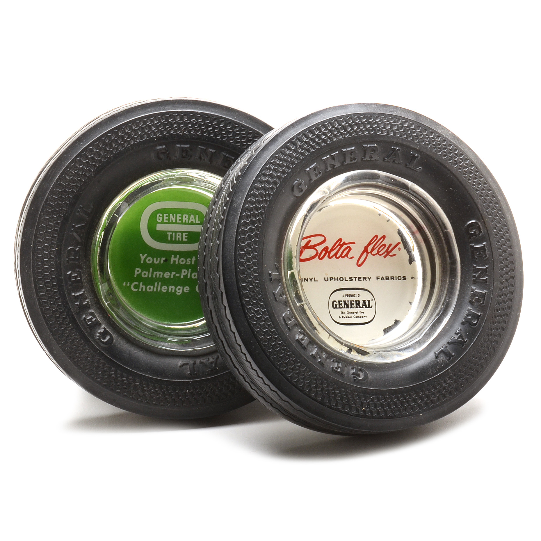 Pair "General Tire" Advertising  Ashtrays