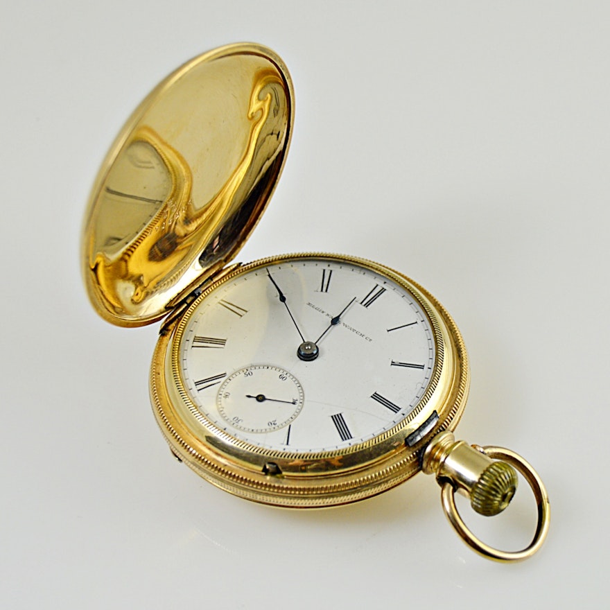 Vintage Elgin Engraved Gold-Filled Pocket Watch