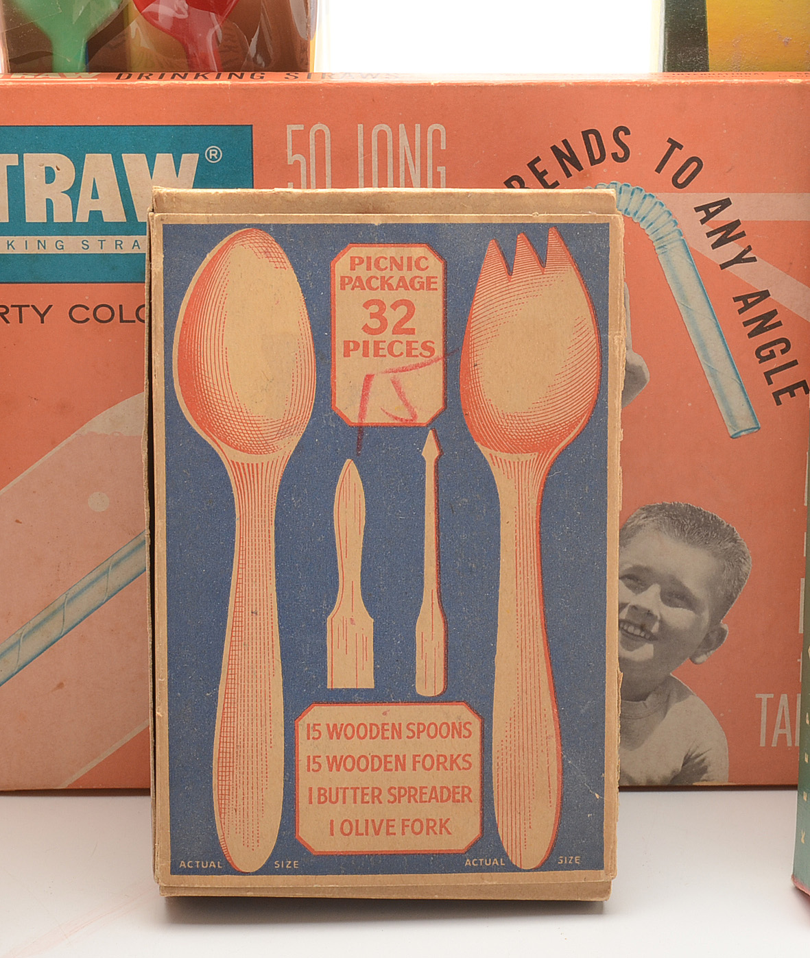 Eight 1950s-1960s Eating and Drinking Disposable Products In Boxes
