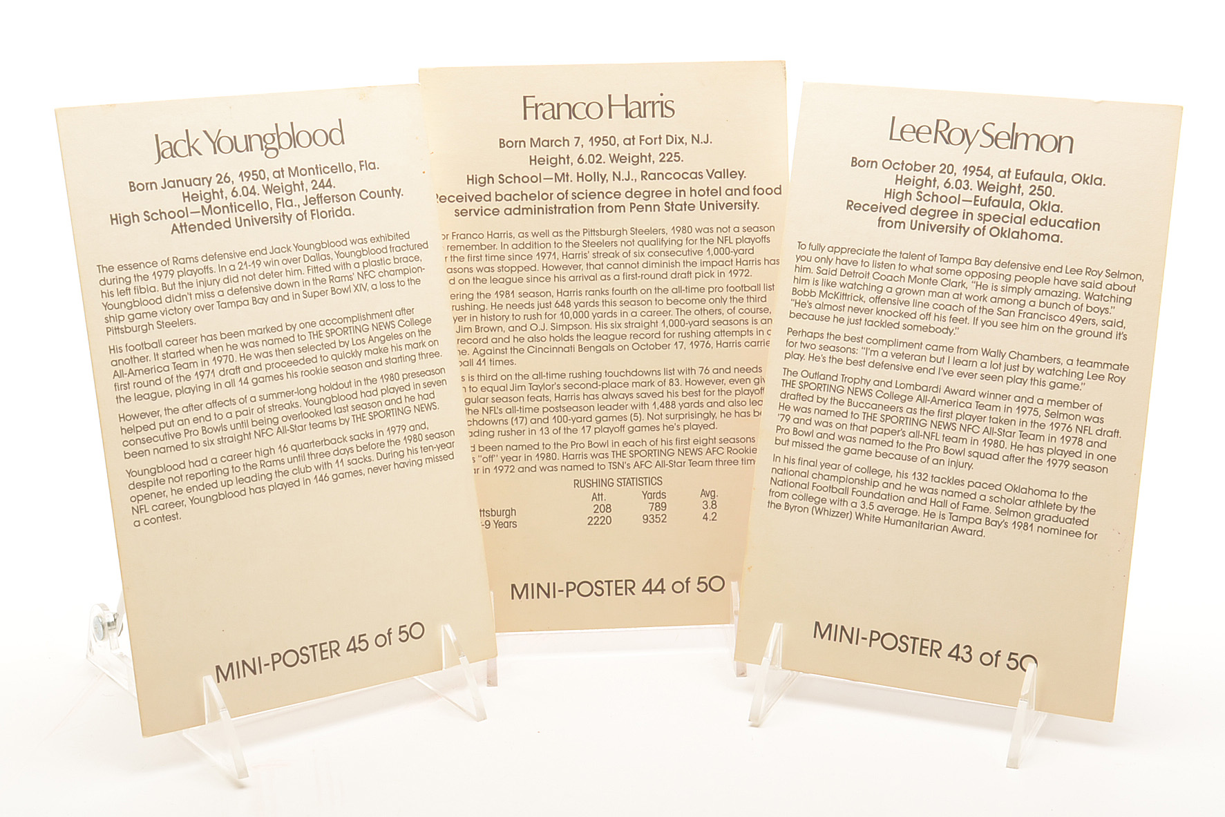 Forty Eight 1981 NFL Player Mini Posters