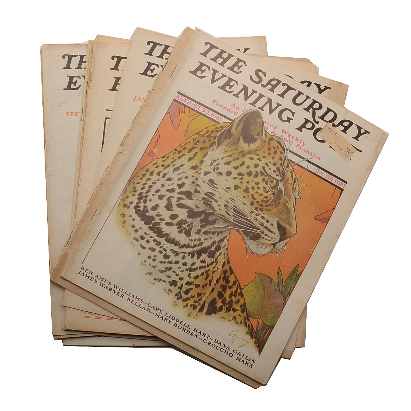 Twelve Antique "The Saturday Evening Post" Magazines