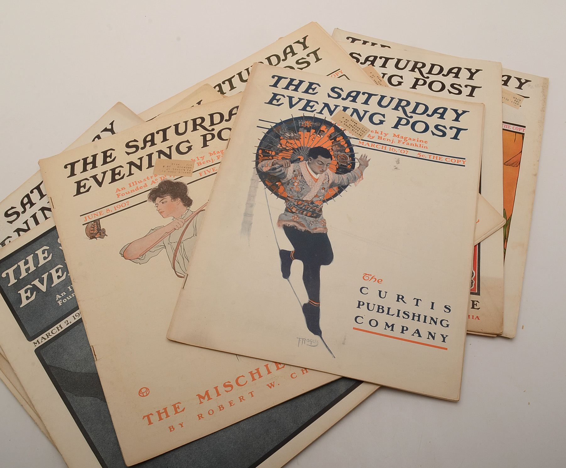 Twelve Antique "The Saturday Evening Post" Magazines