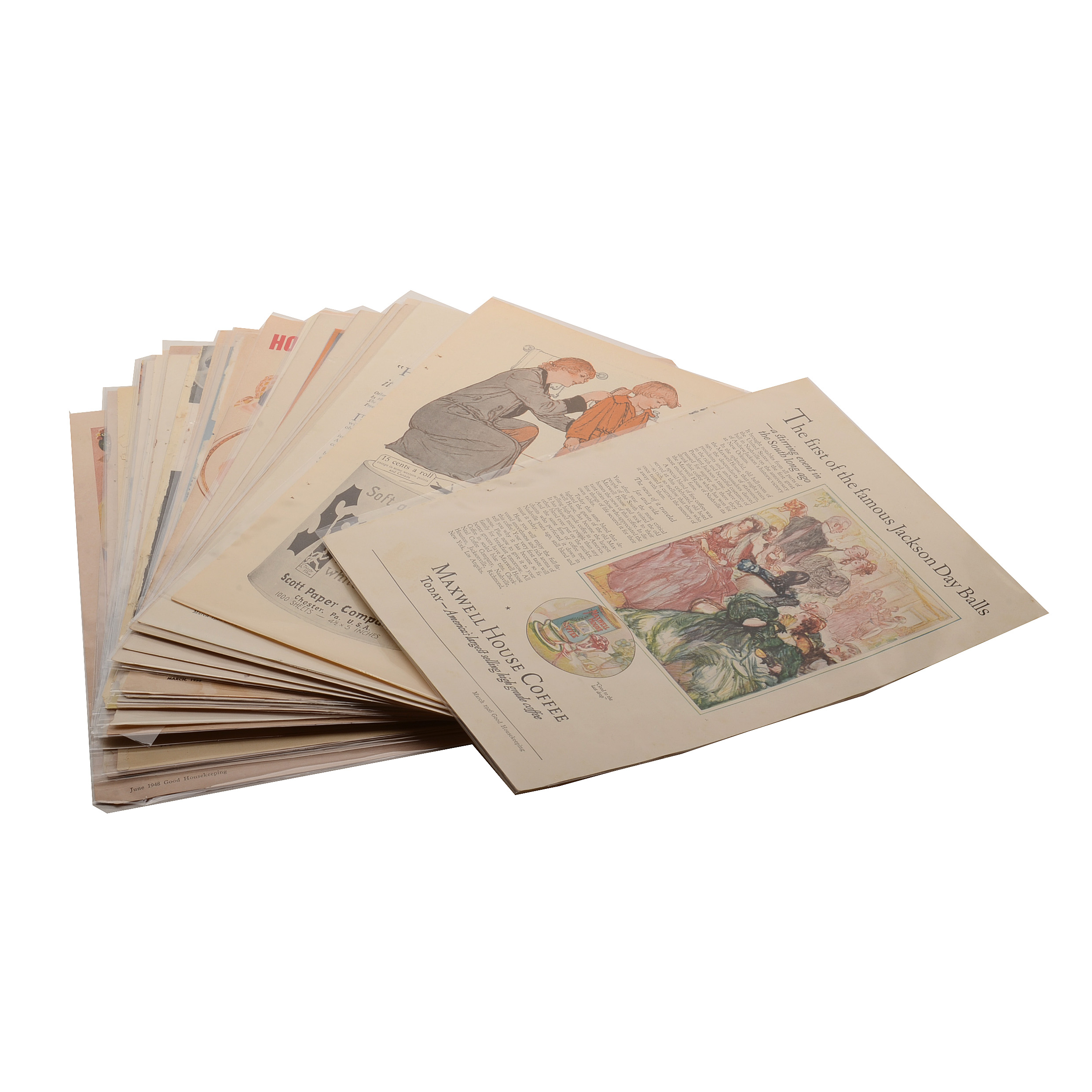 Thirty Seven 1920s-1950s Product and Company Advertising Magazine Pages