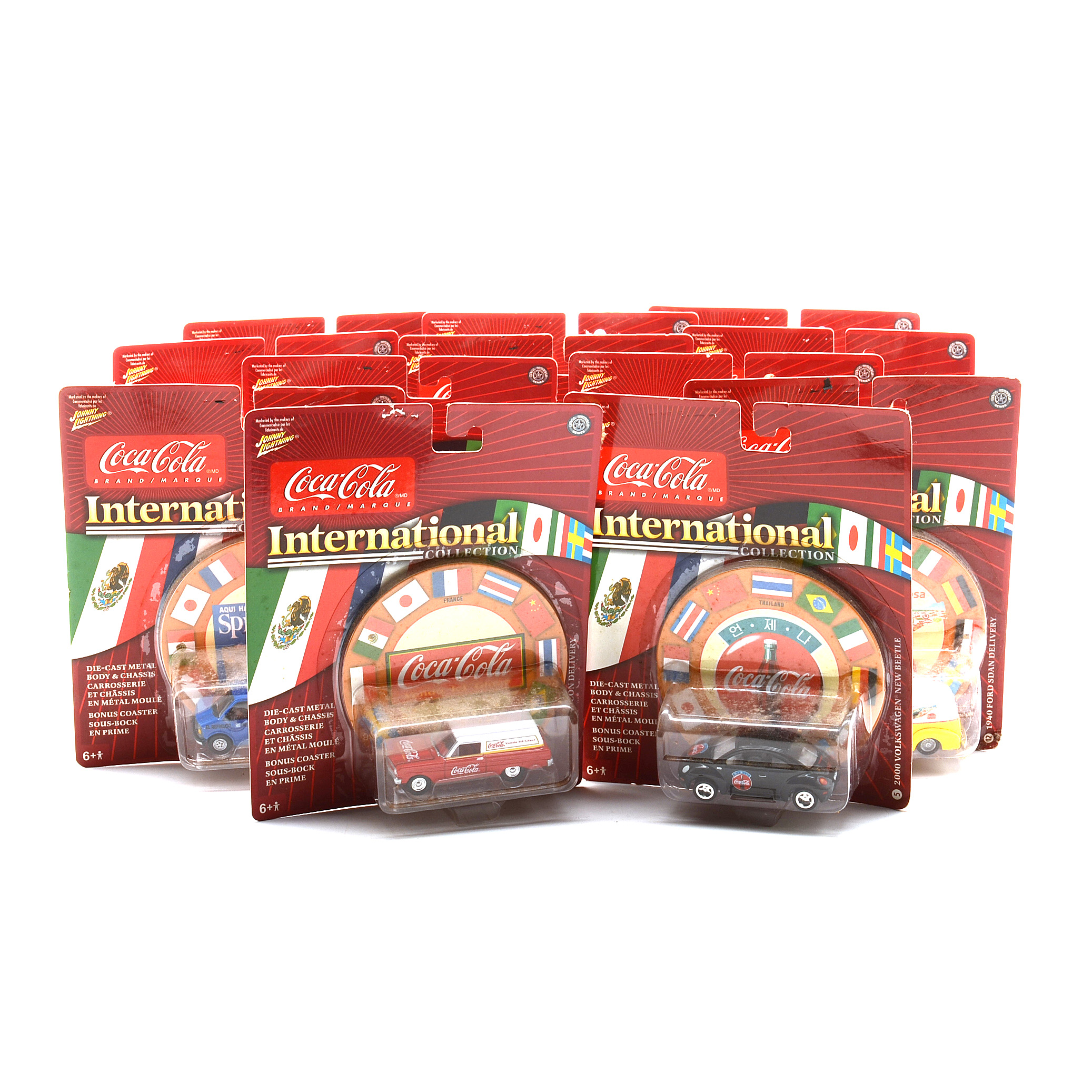 Twelve International Coca-Cola Die-Cast Cars in Box