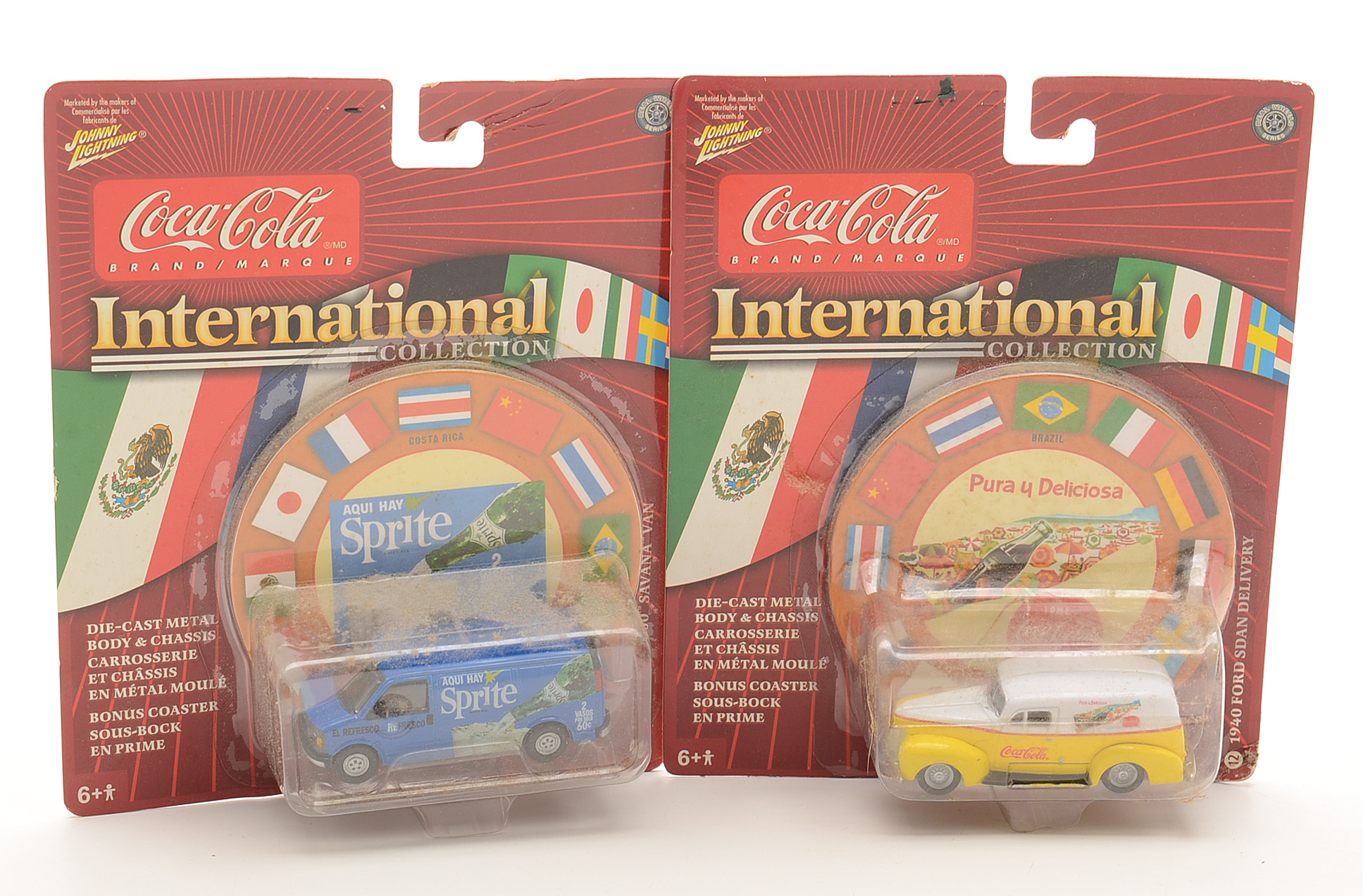 Twelve International Coca-Cola Die-Cast Cars in Box