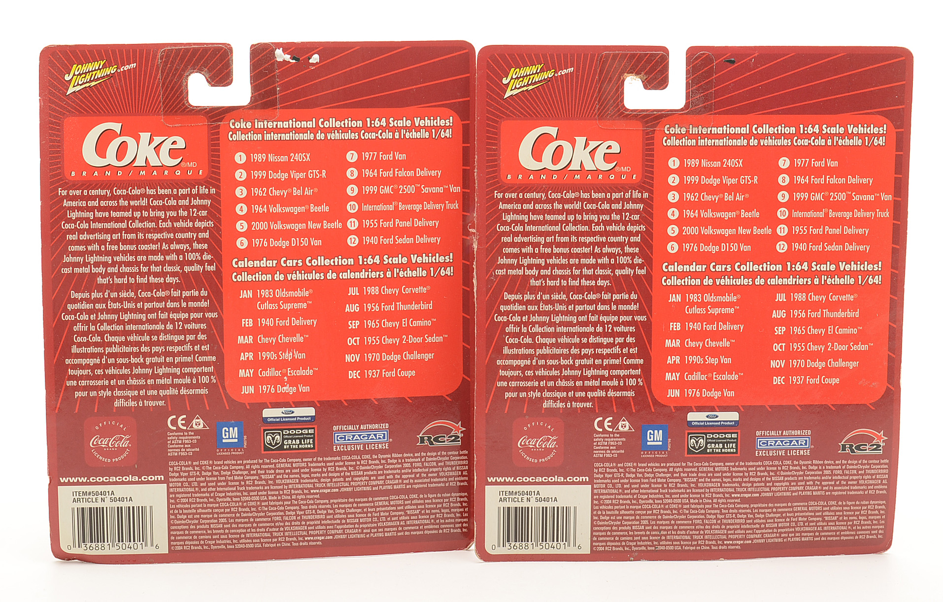 Twelve International Coca-Cola Die-Cast Cars in Box