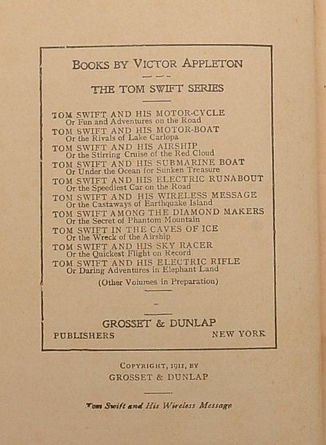 Thirteen 1910-1912 "Tom Swift" Hardcover Books