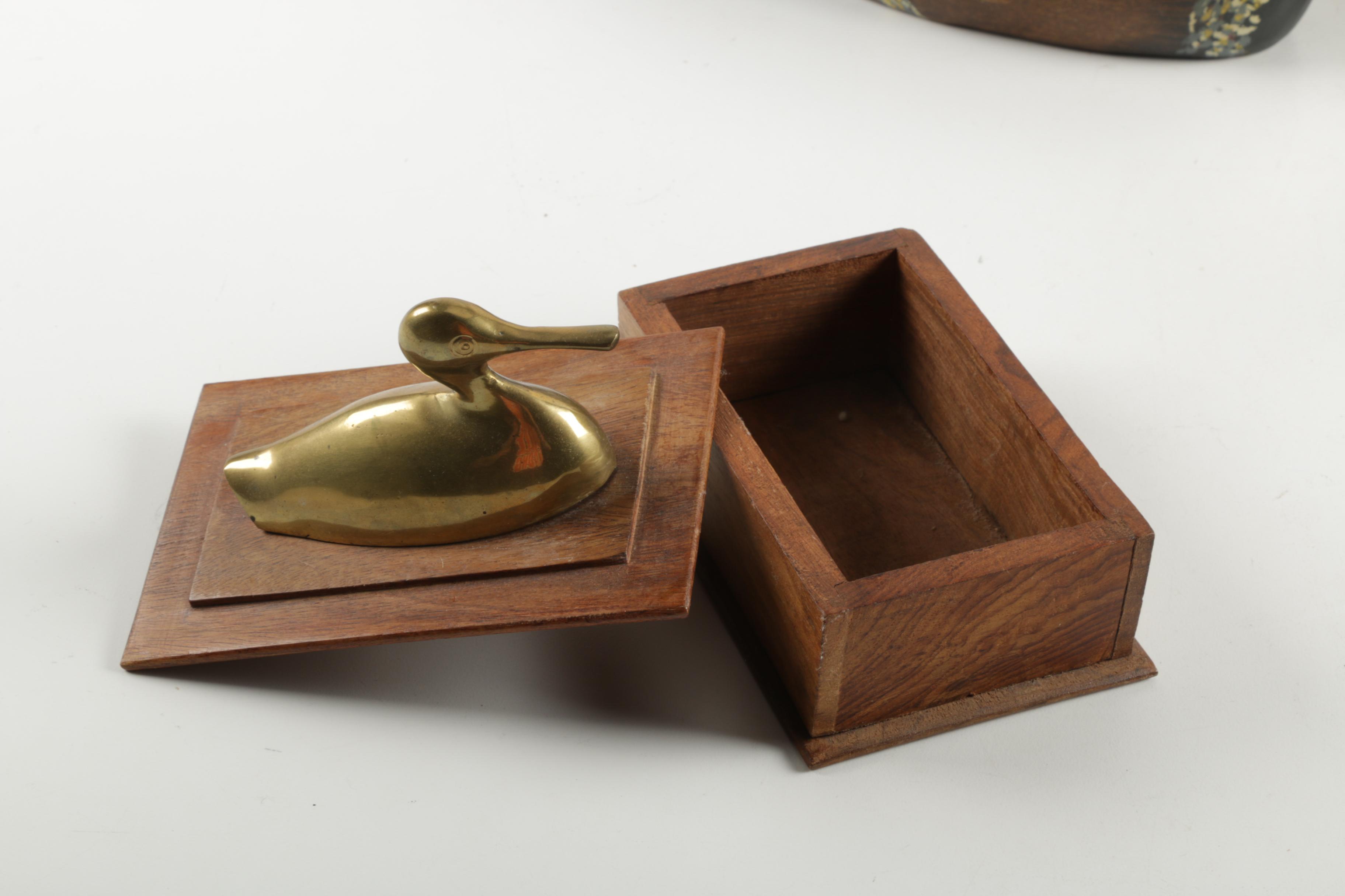 Carved Wood Duck Figurines