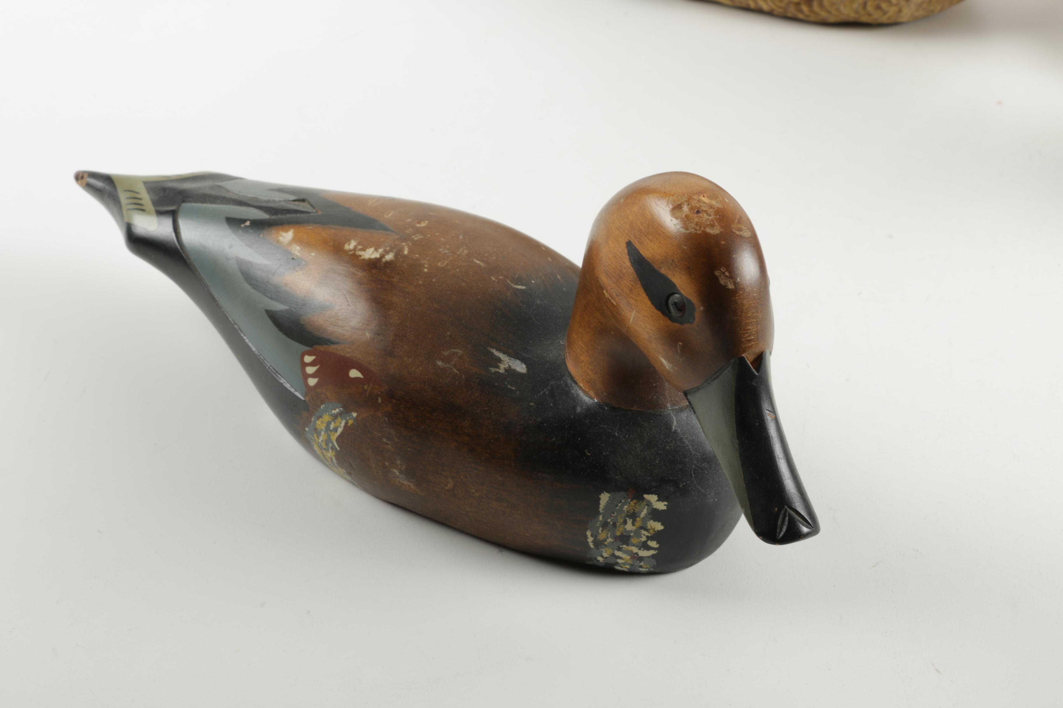 Carved Wood Duck Figurines
