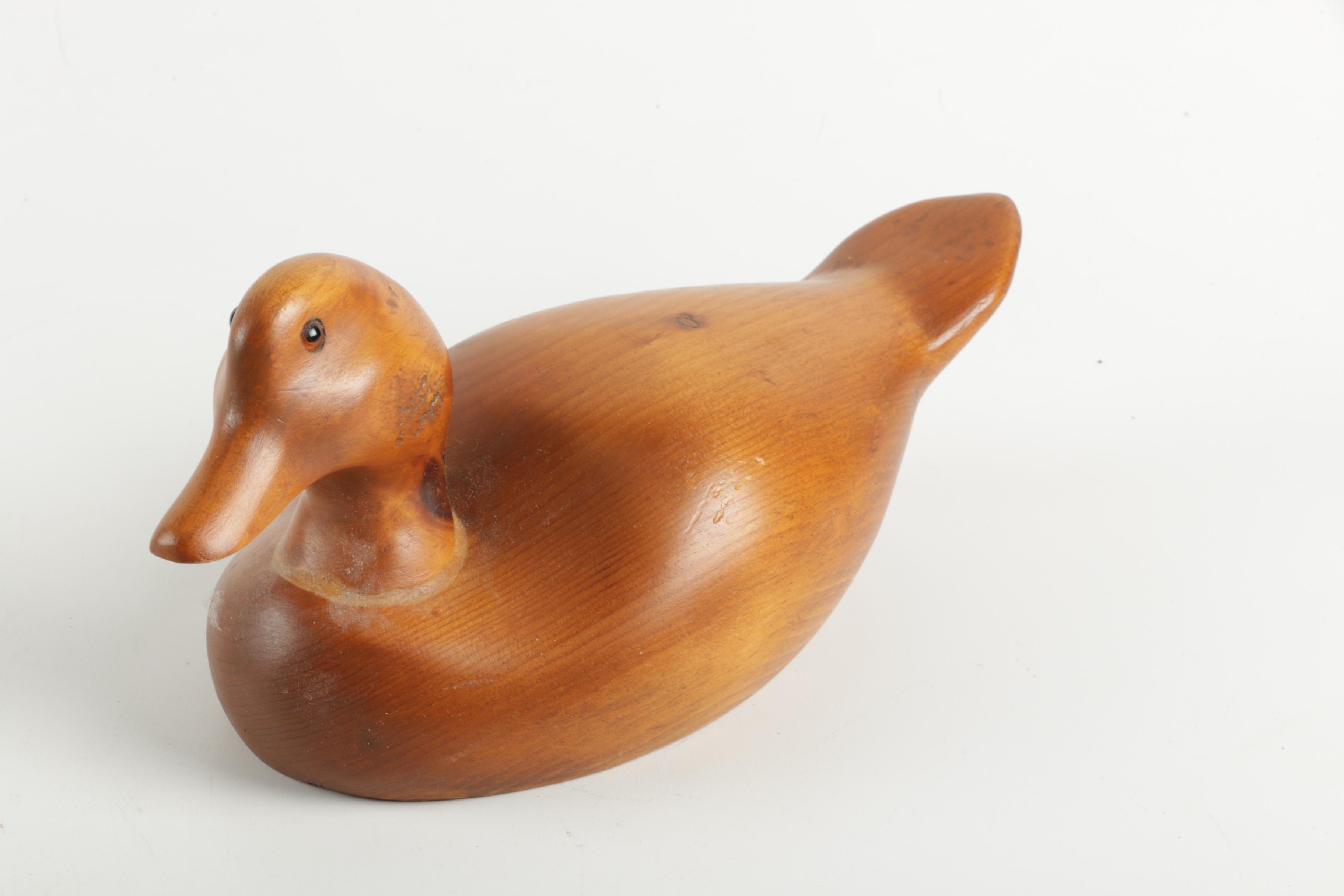 Carved Wood Duck Figurines