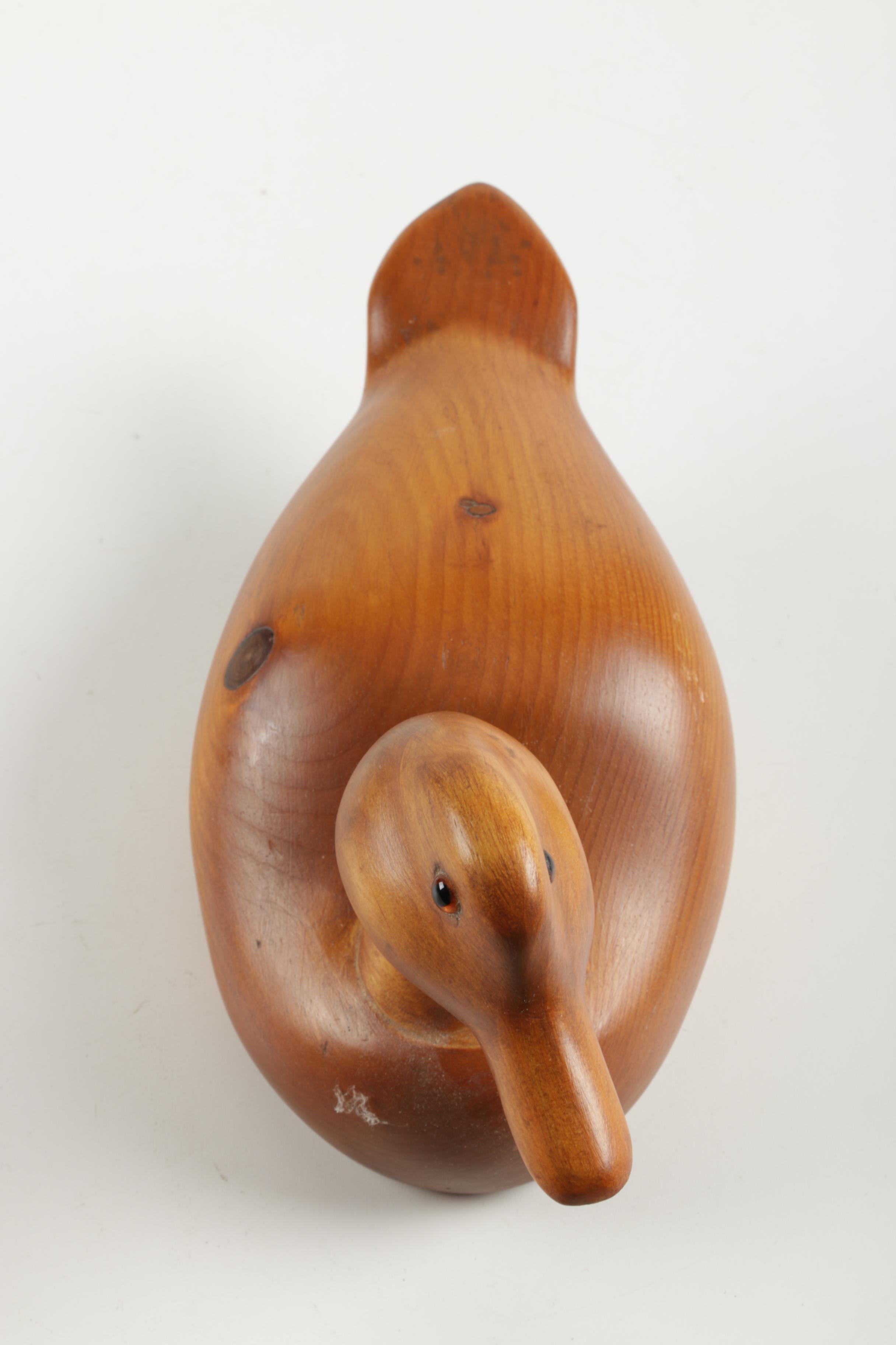 Carved Wood Duck Figurines