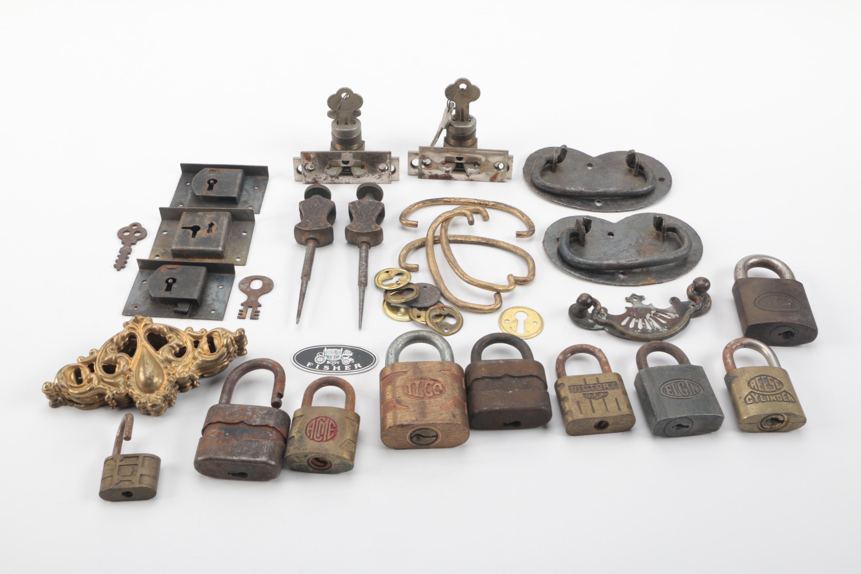 Vintage Lock, Handle and Escutcheon Collection