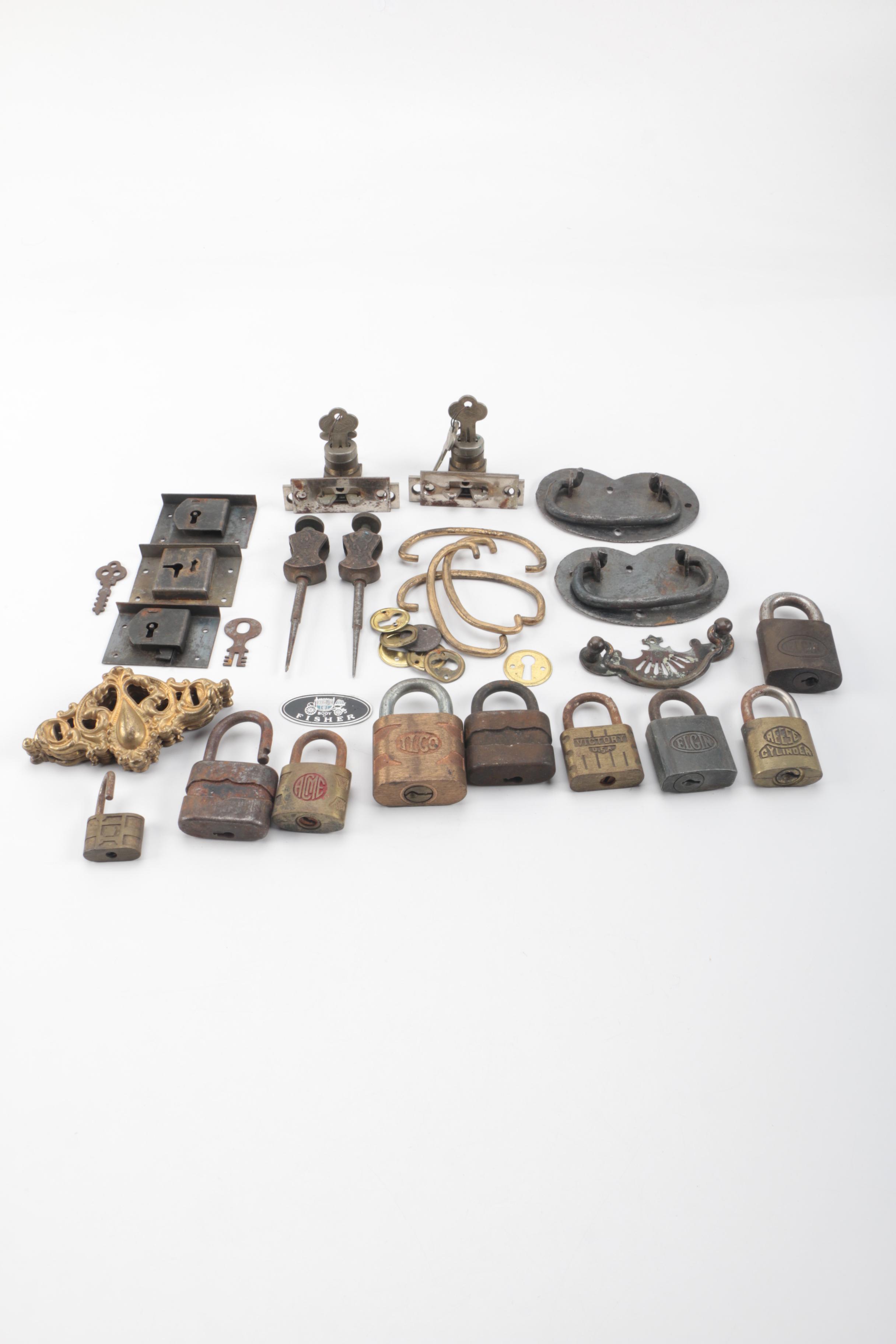 Vintage Lock, Handle and Escutcheon Collection