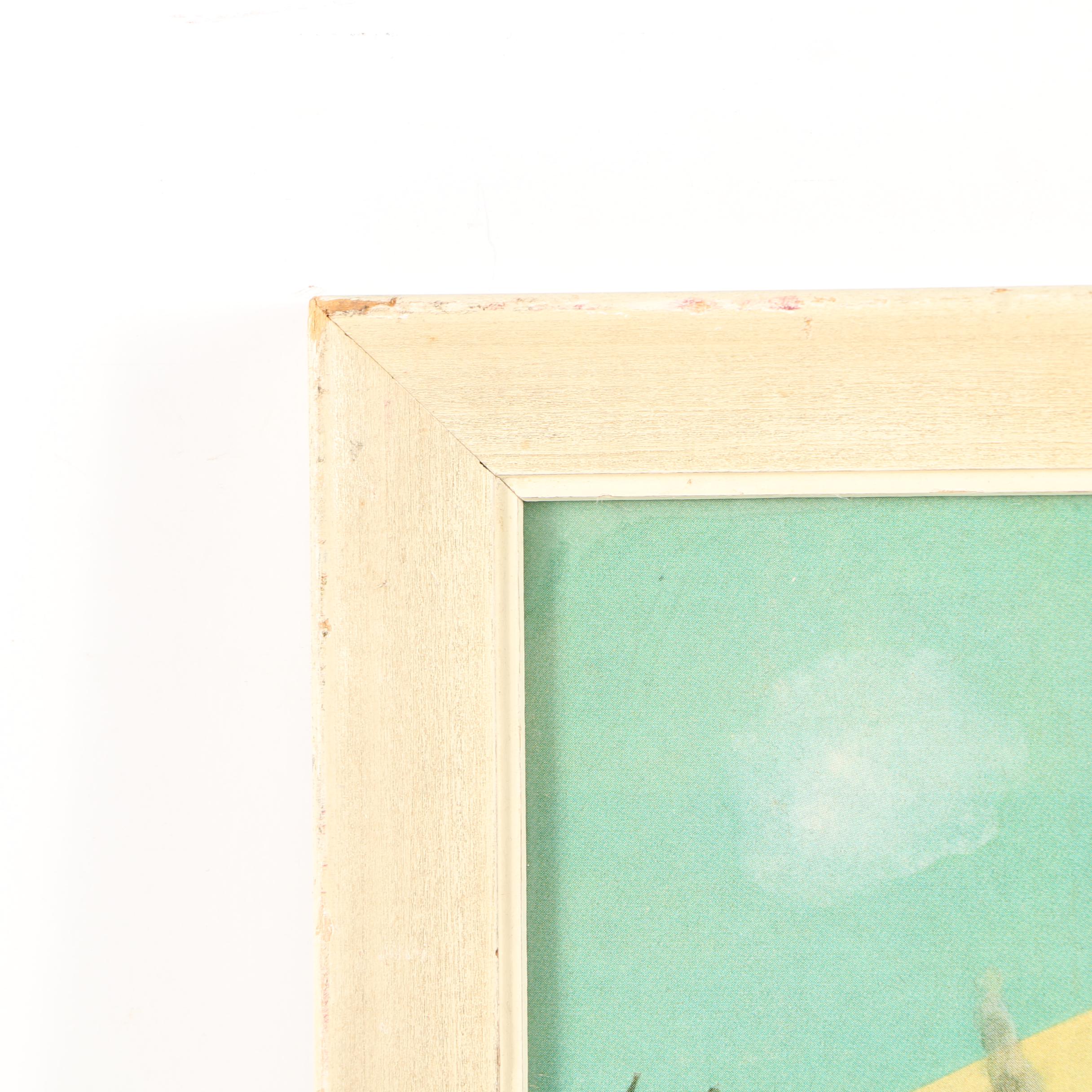 Offset lithograph After a Doris Lee Folk Art Landscape