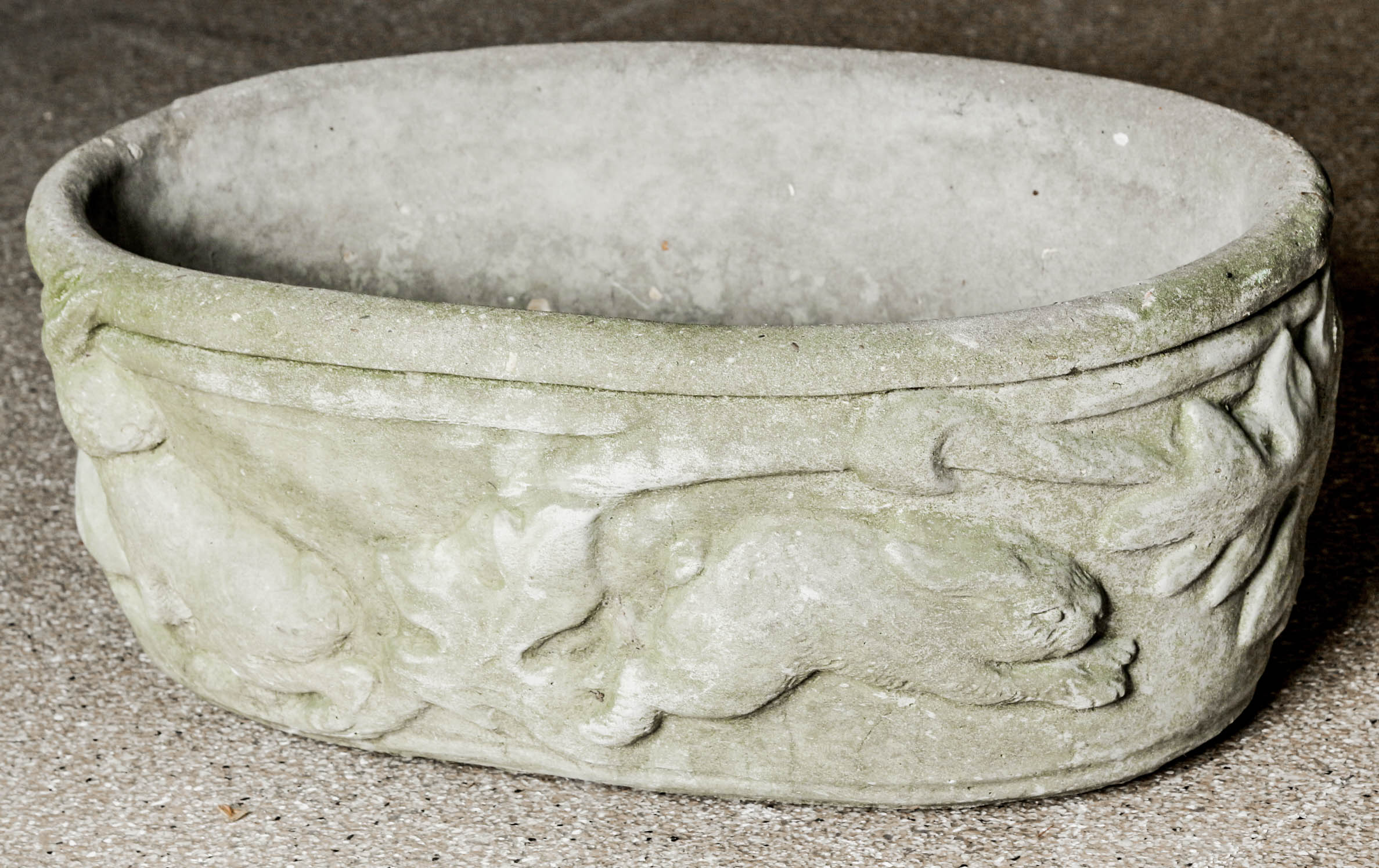 Concrete Planter and Bunny Statue